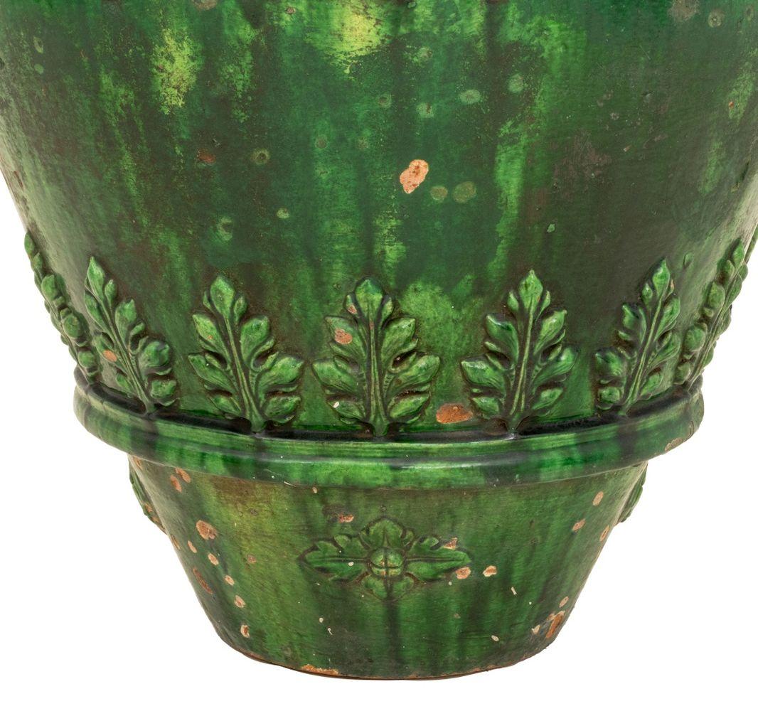 Smaltato Vaso italiano in terracotta smaltata verde in vendita