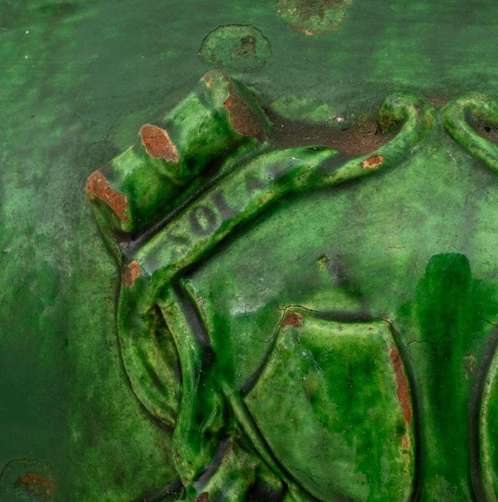 Terracotta Vaso italiano in terracotta smaltata verde in vendita