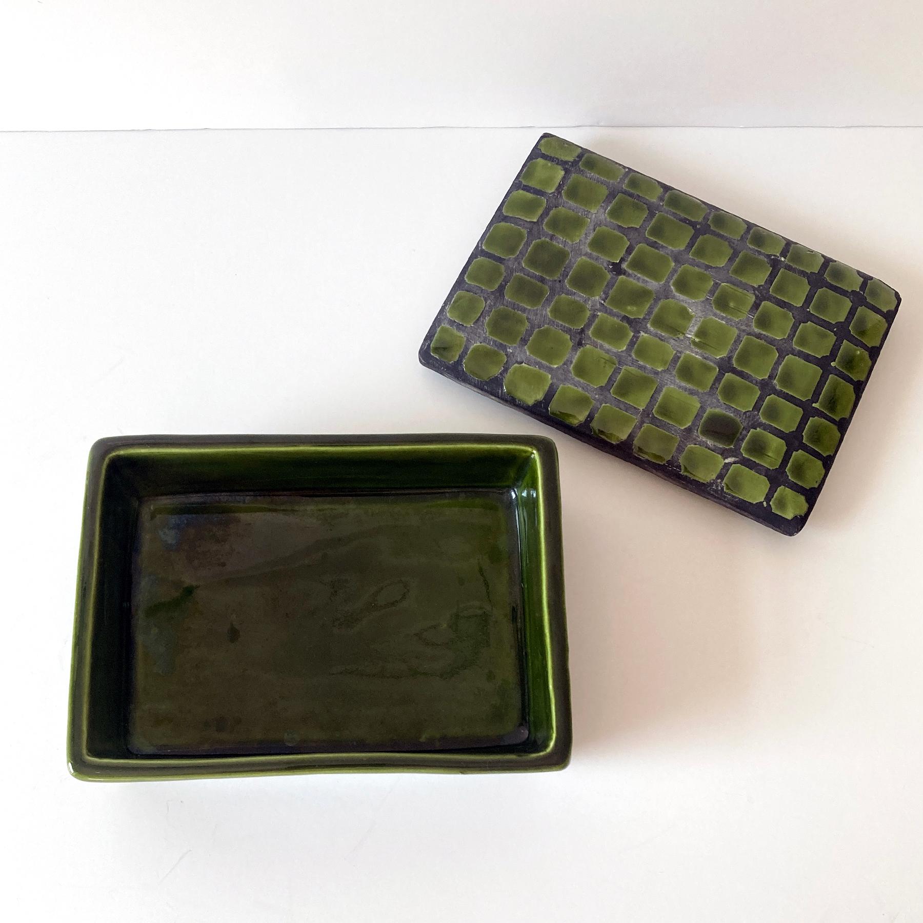 Italian Green Lidded Ceramic Box, 1960s 2