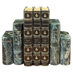 Italian Green Marble "Book" Bookends