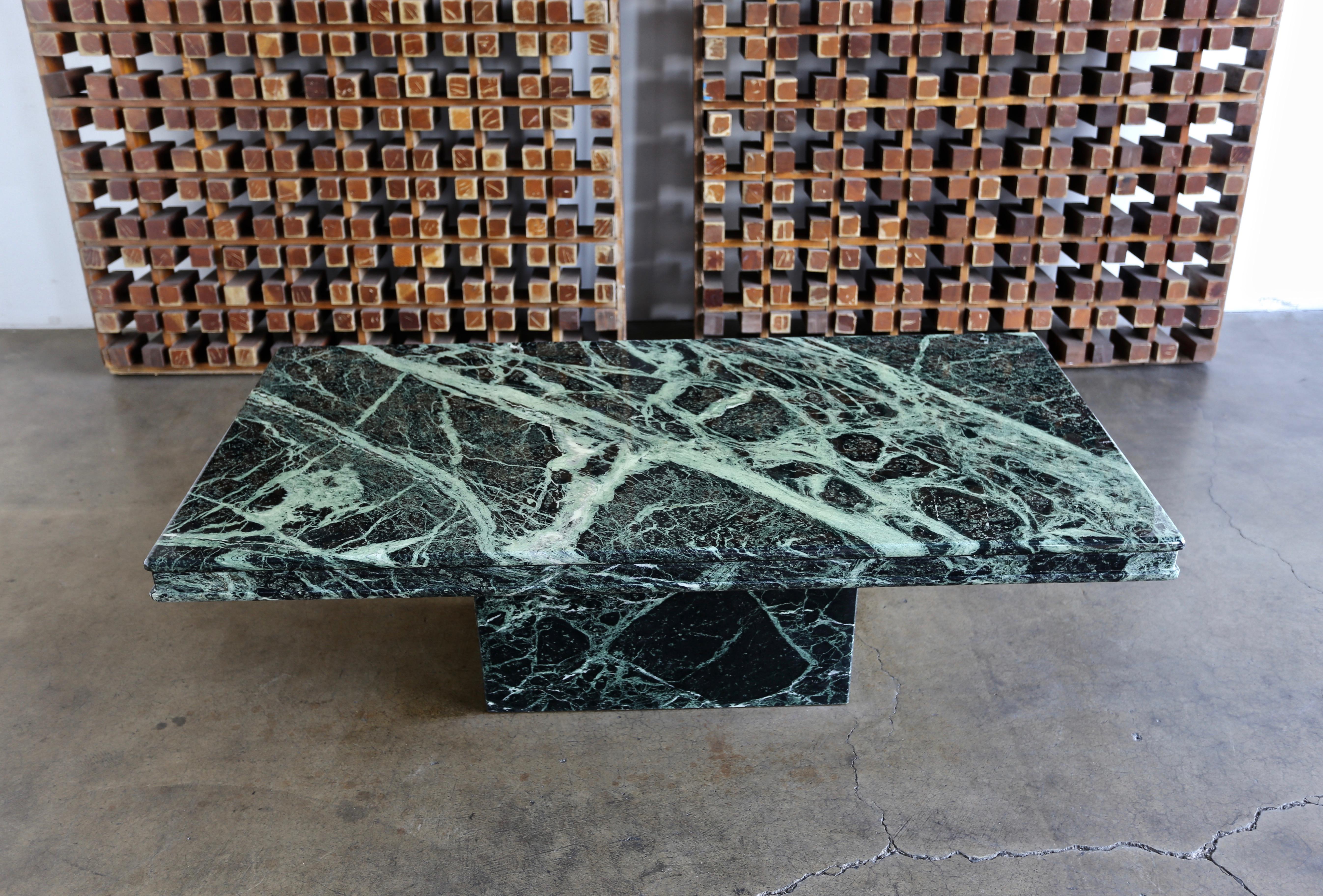 20th Century Italian Green Marble Coffee Table, circa 1980