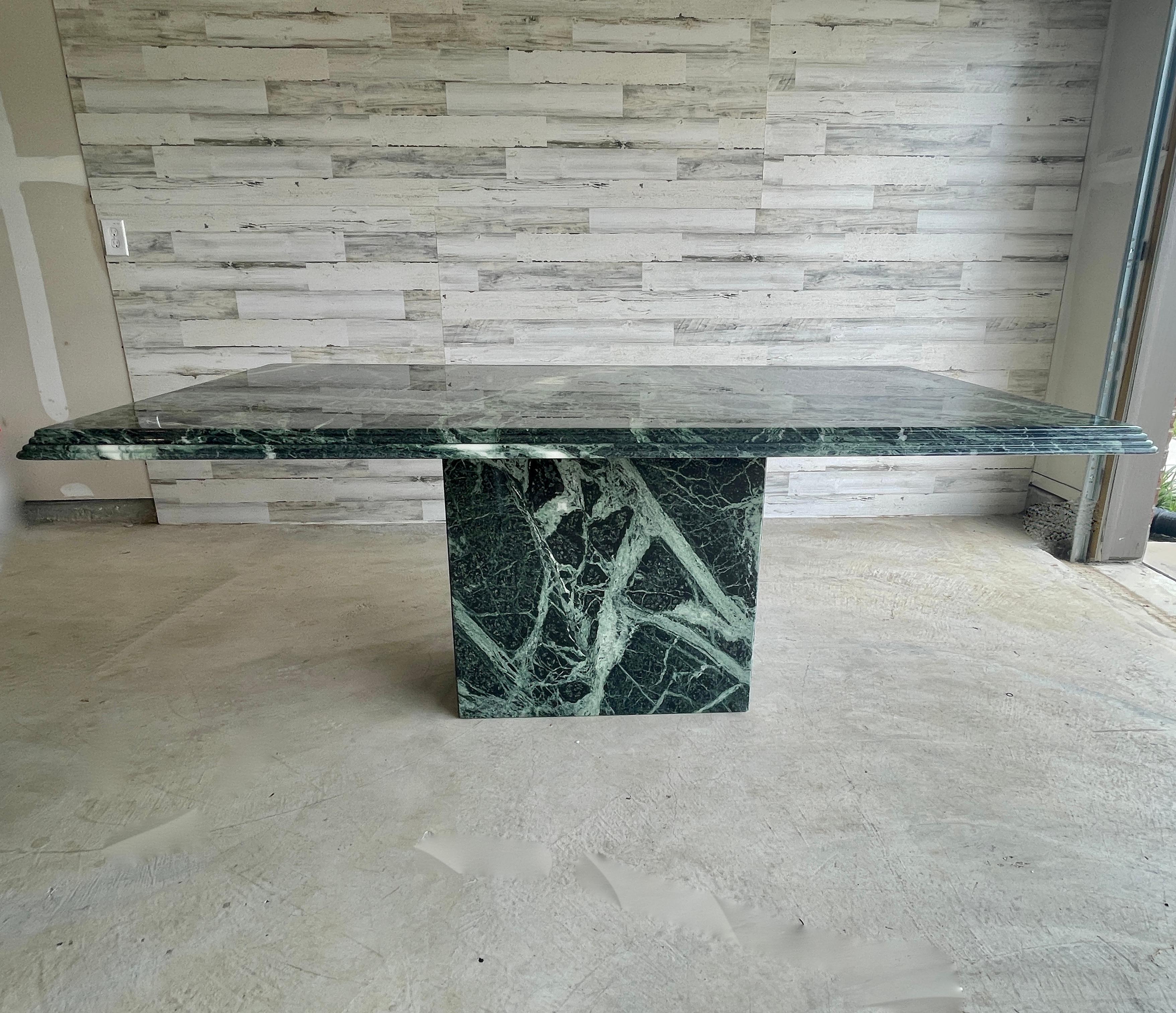 Italian Green Marble Dining Table For Sale at 1stDibs