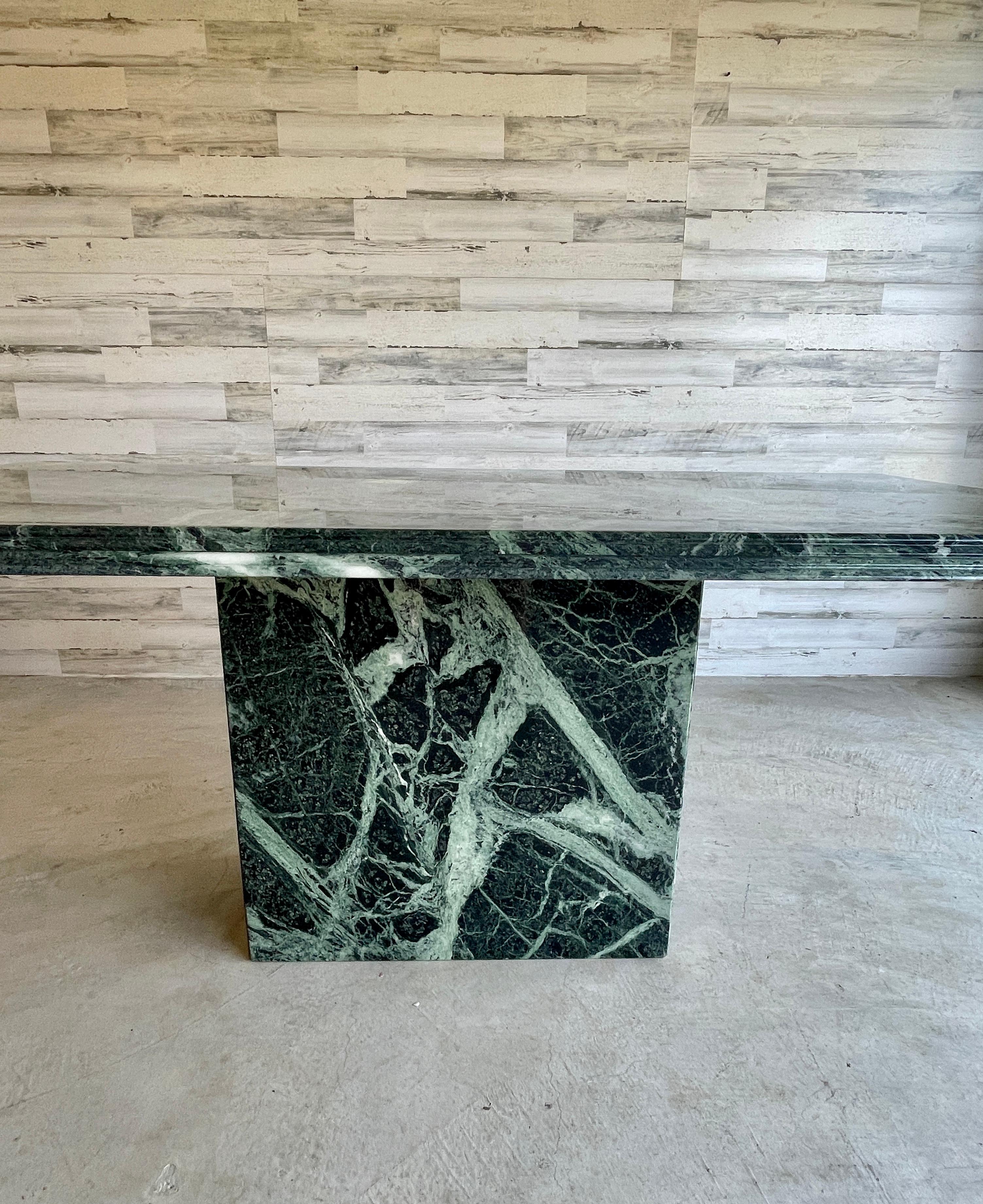 Italian Green Marble Dining Table For Sale at 1stDibs