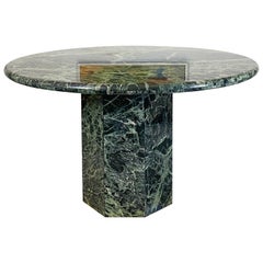 Italian Green Marble Dining Table