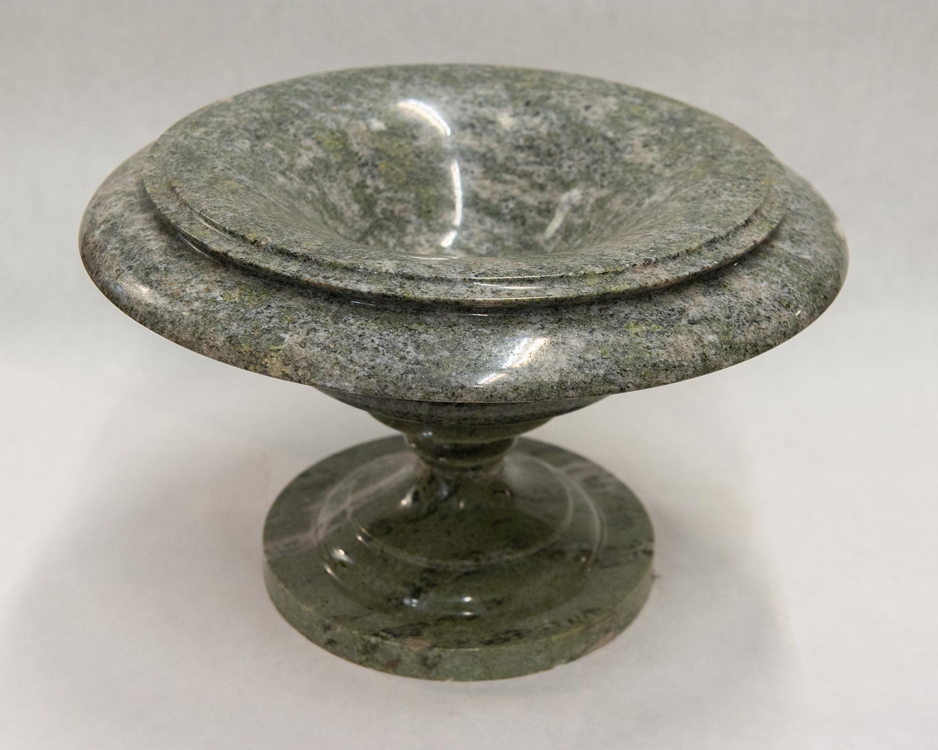 Hand-Carved Italian Green Marble Classic Tazza