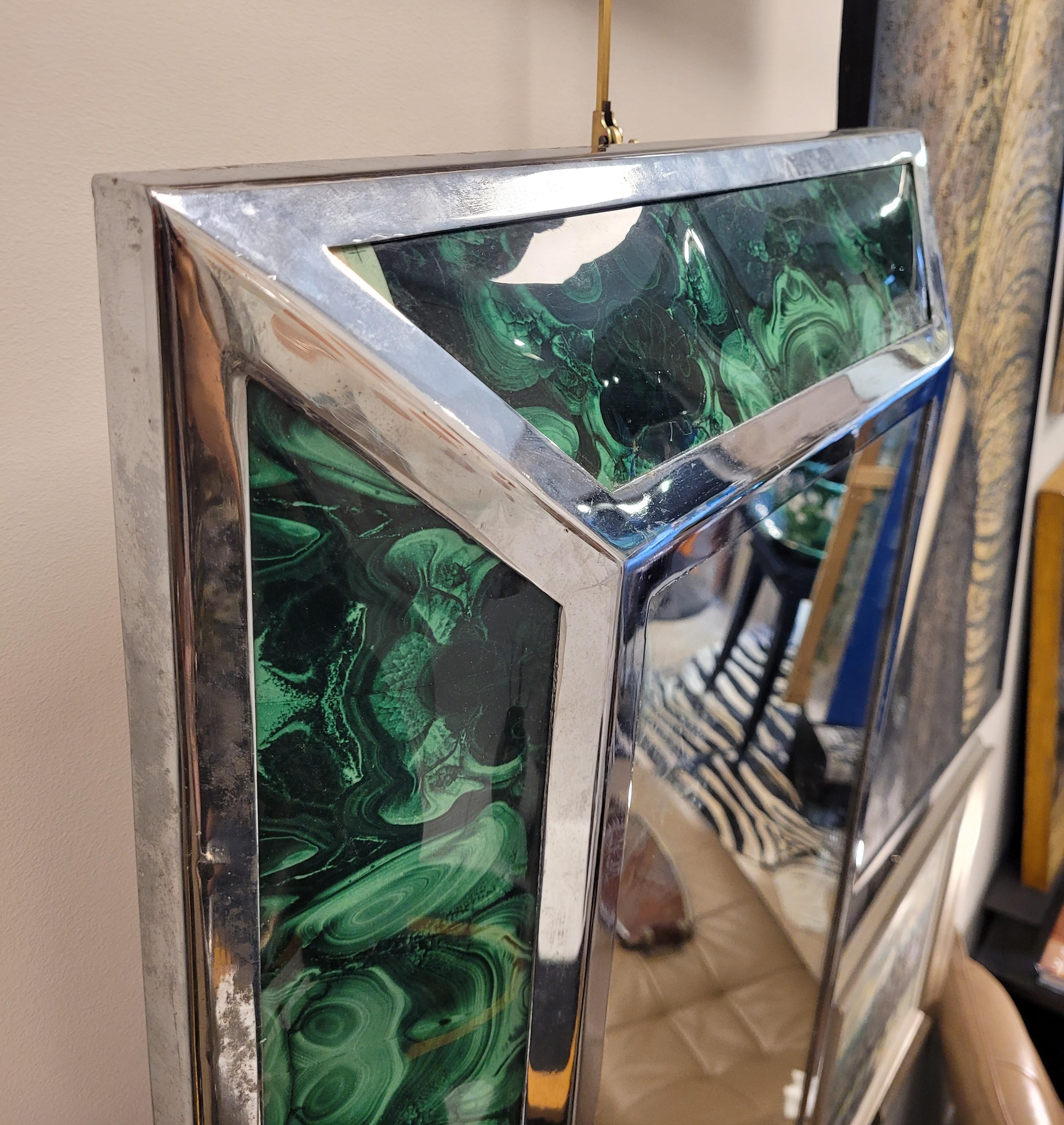 Italian  Green  mirror 70s similar to malachite  3