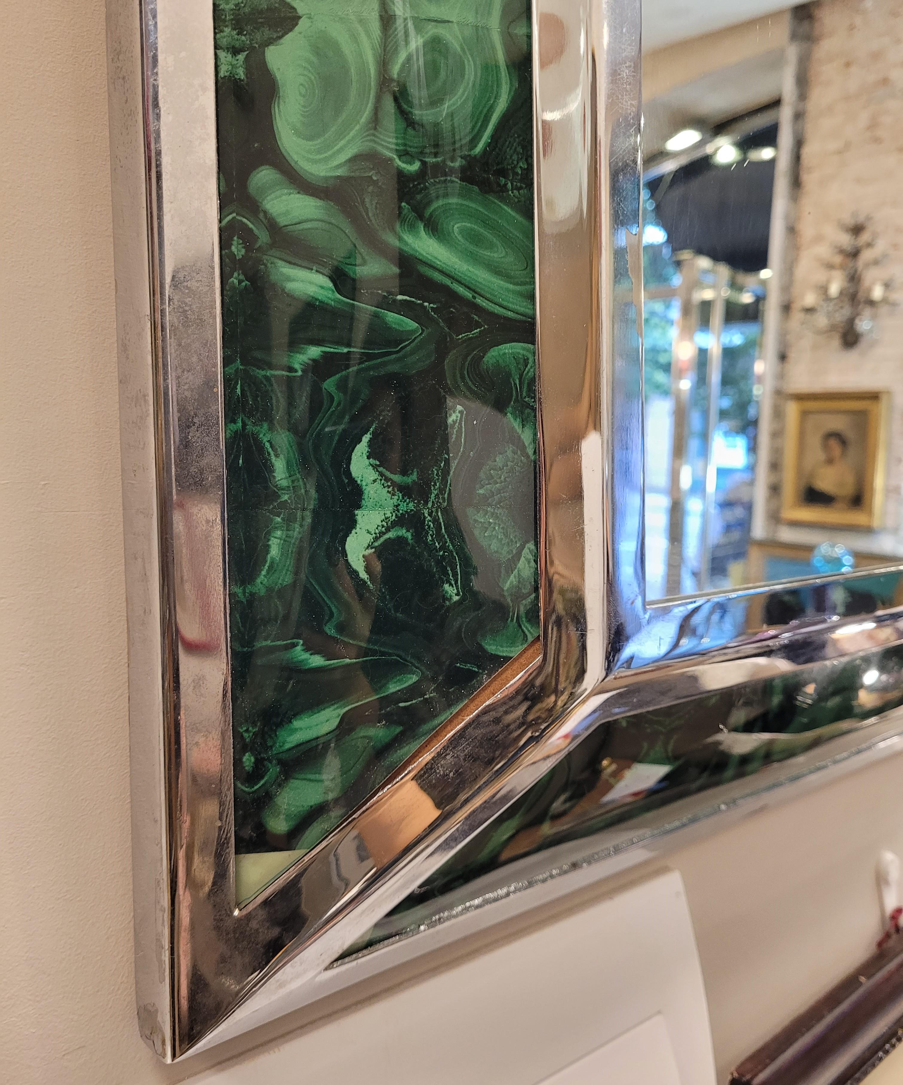 Italian  Green  mirror 70s similar to malachite  2