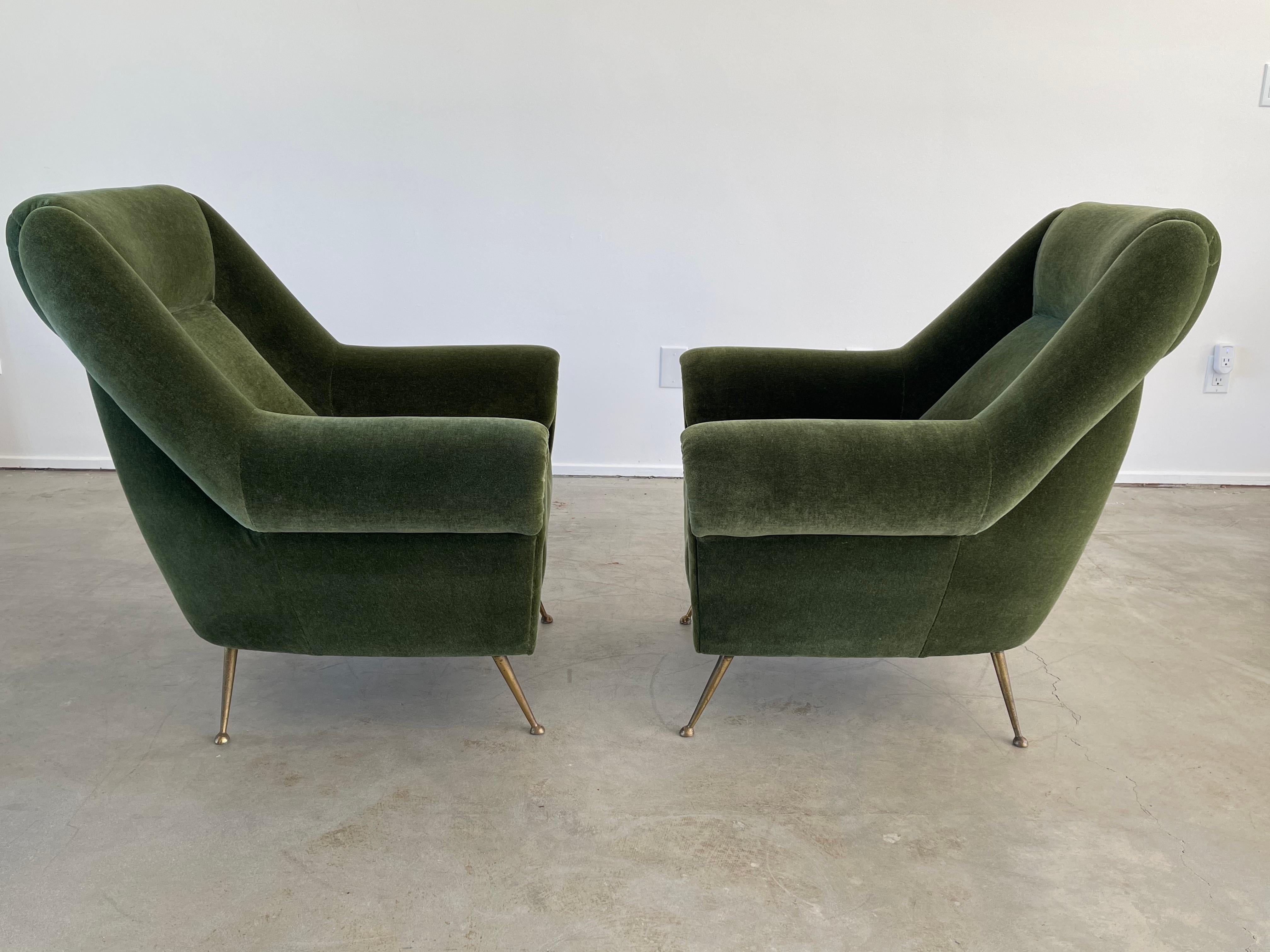 Italian Green Mohair Lounge Chairs 7