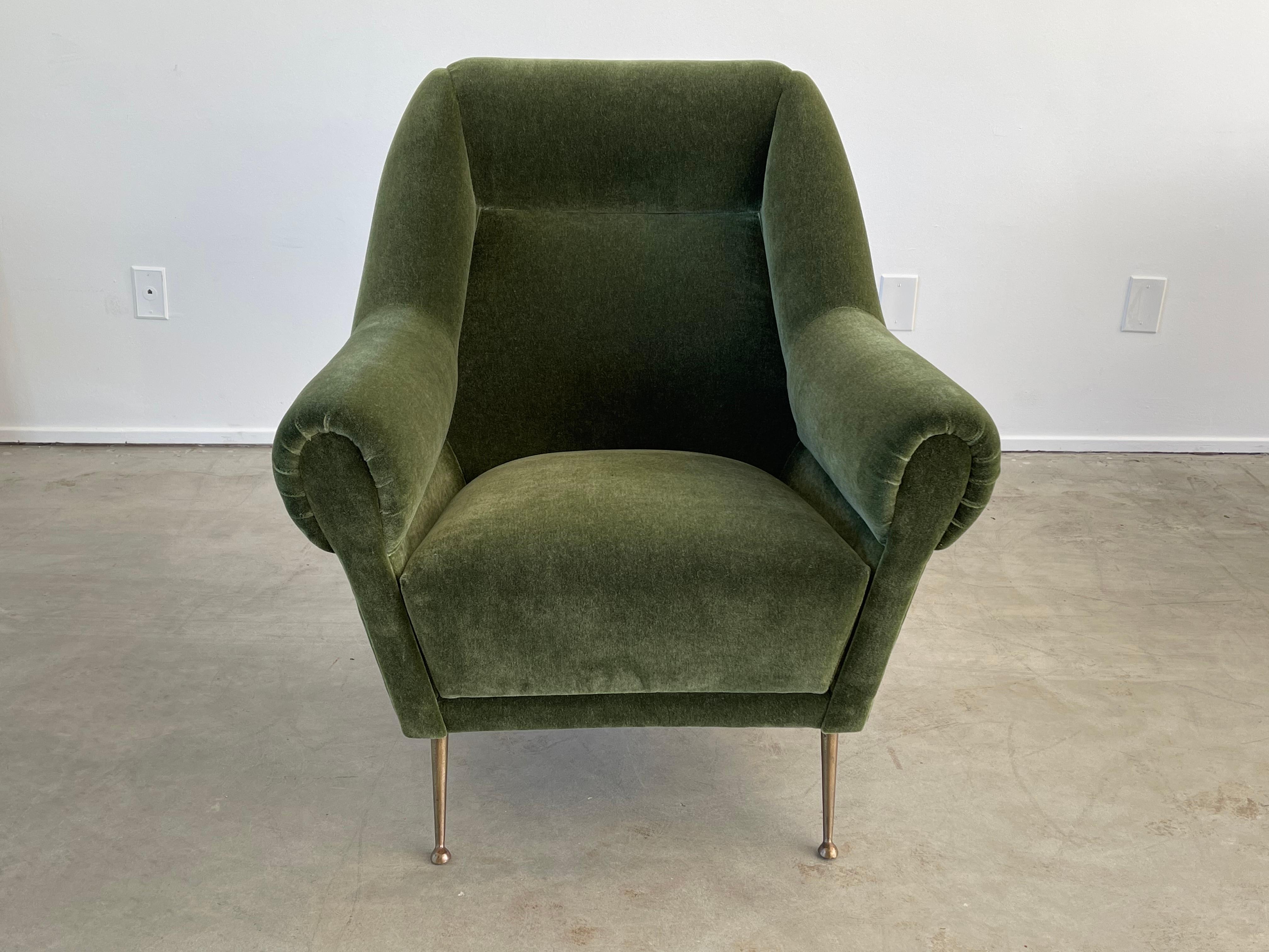 Italian Green Mohair Lounge Chairs 8