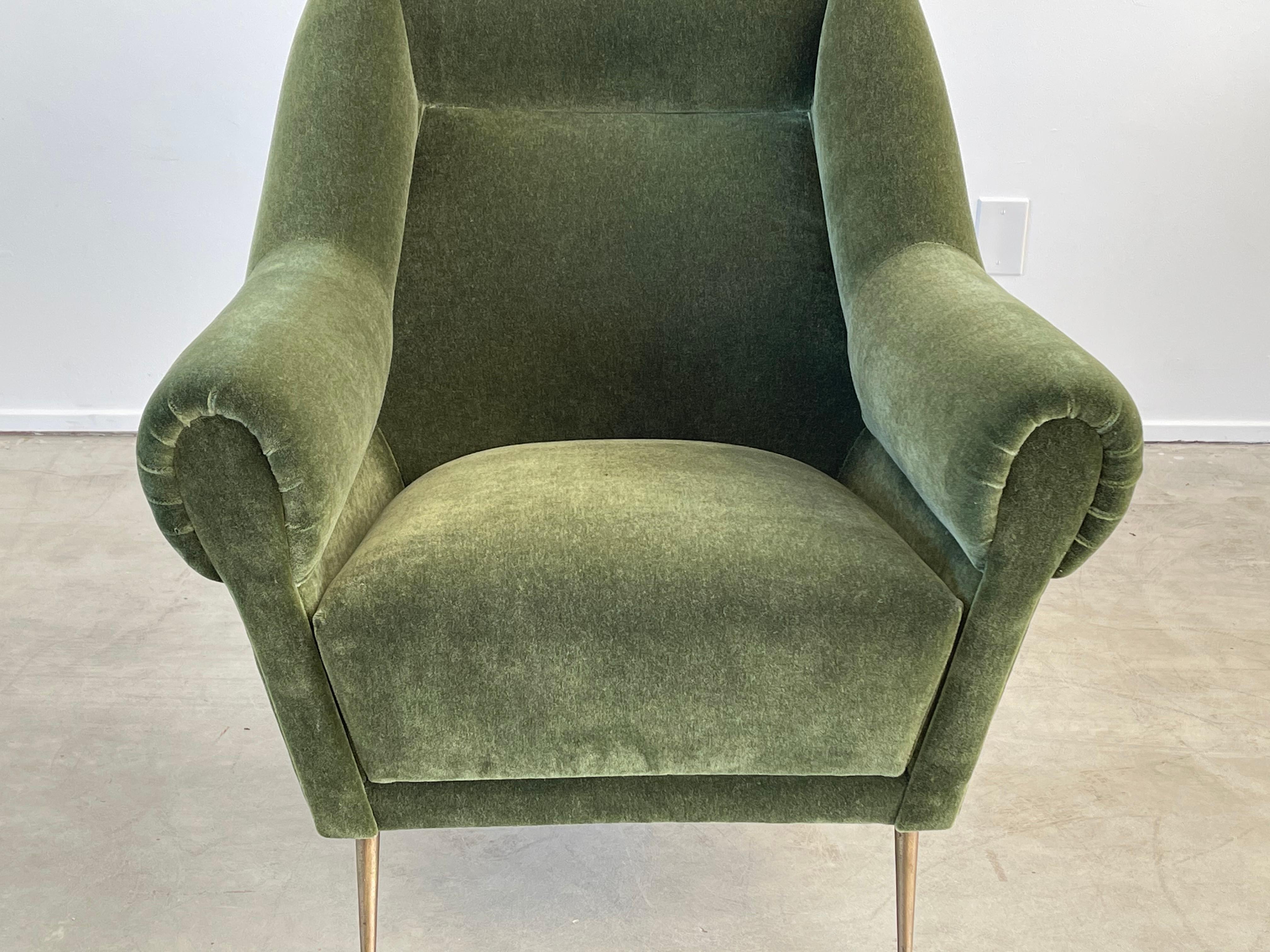 Italian Green Mohair Lounge Chairs 9