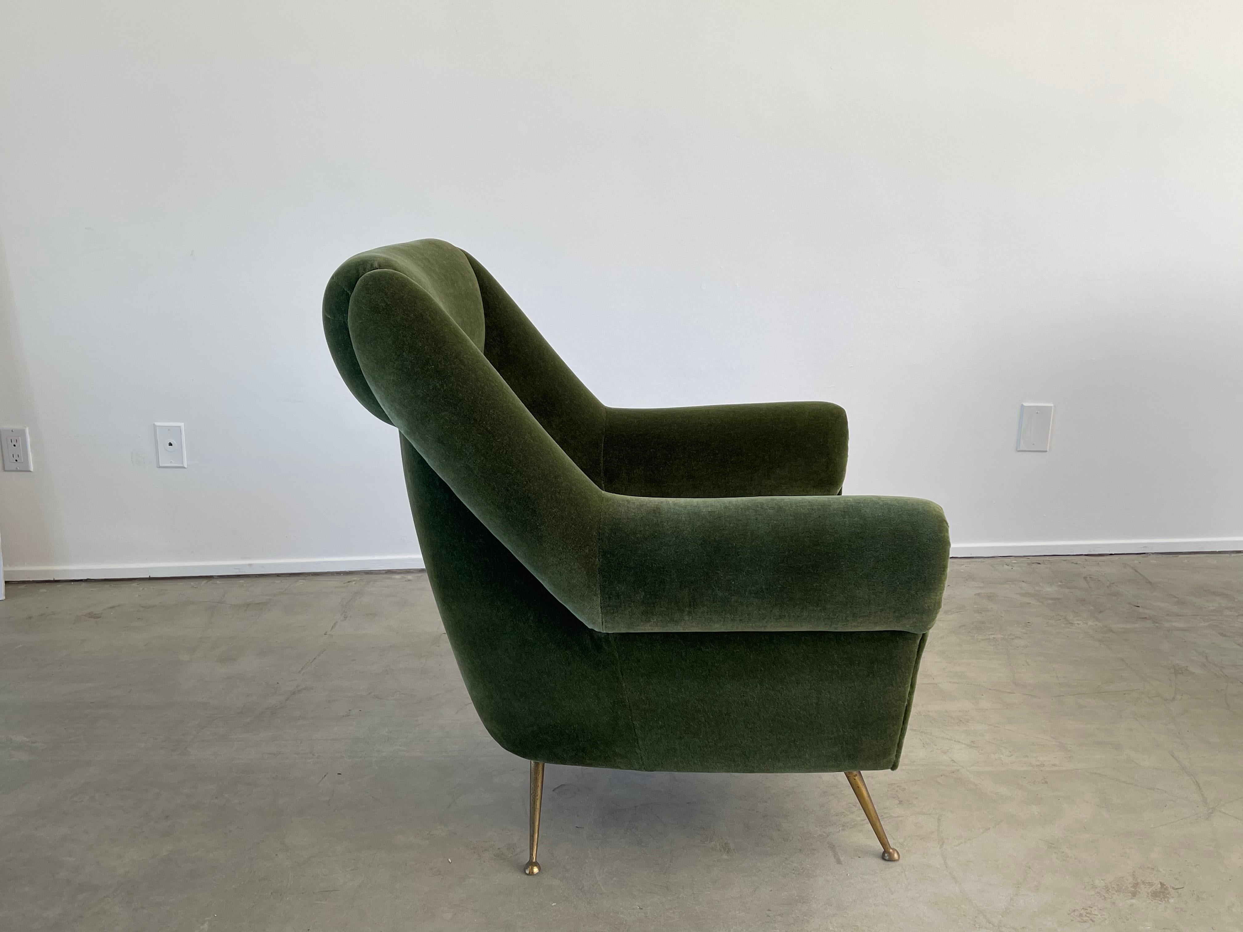 Italian Green Mohair Lounge Chairs 12