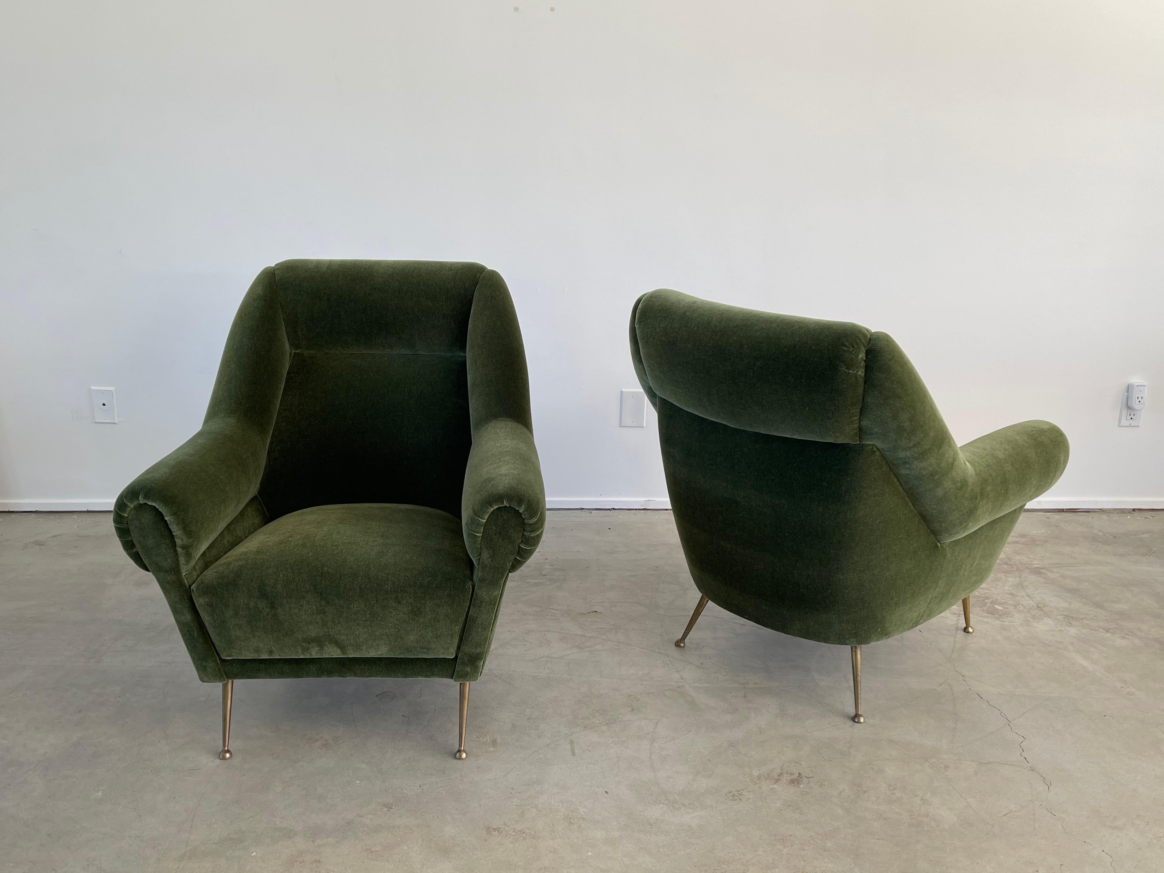 Italian Green Mohair Lounge Chairs 5