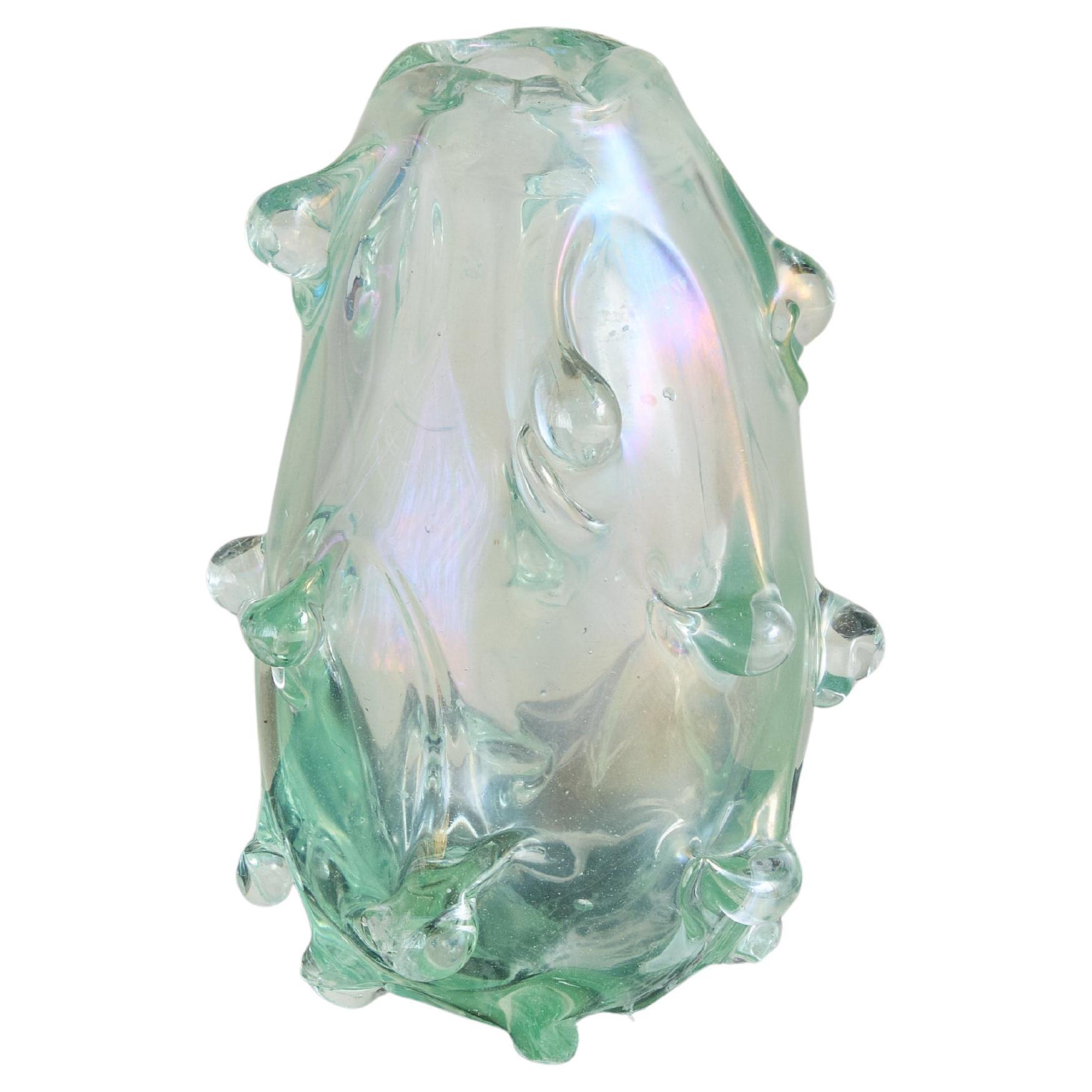 Italian Green Murano Glass Vase Attributed to Barovier & Toso, 1930s