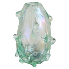 Italian Green Murano Glass Vase Attributed to Barovier & Toso, 1930s
