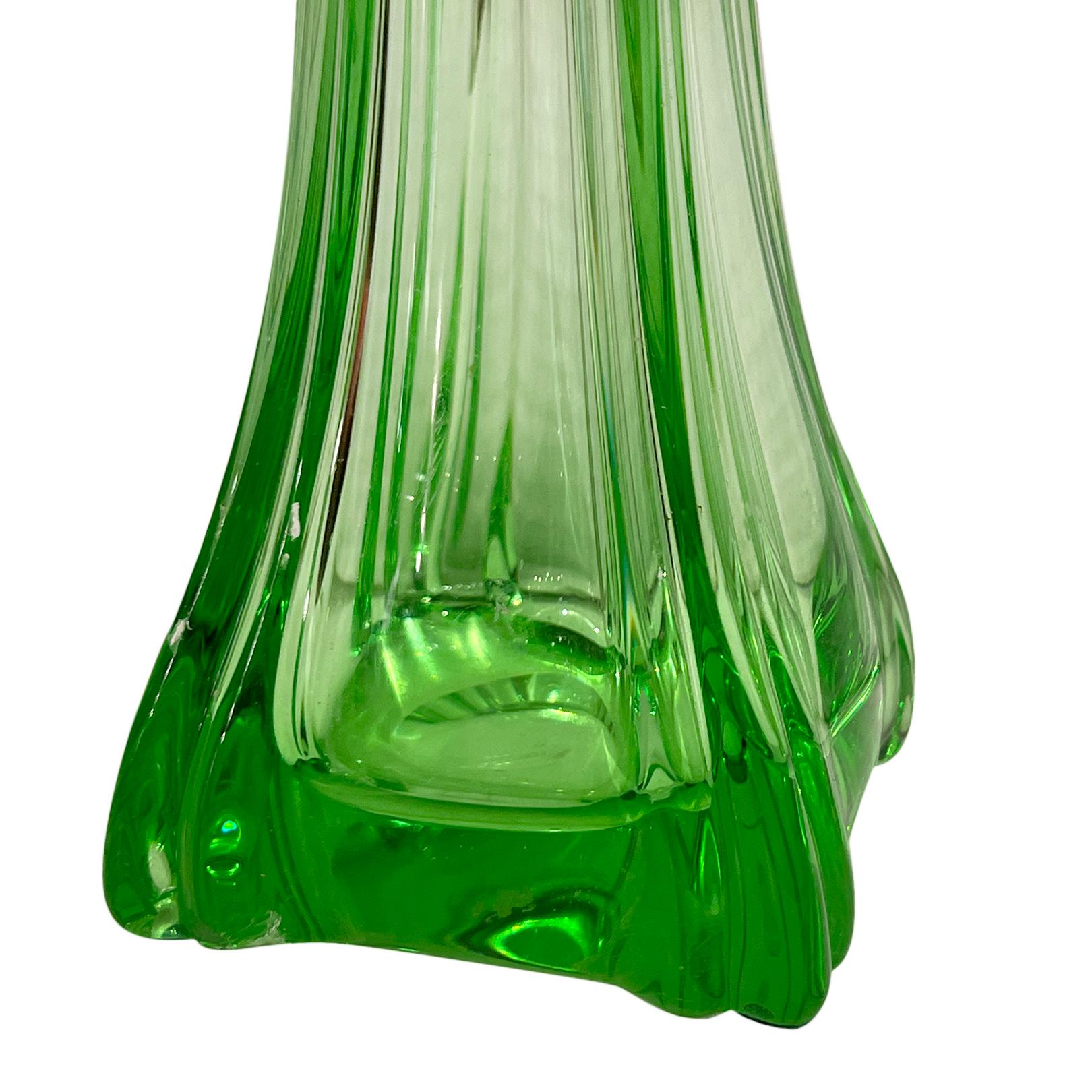 Italian Green Murano Lamp In Good Condition For Sale In New York, NY