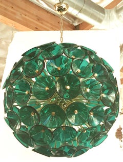 Italian Green Murano Trumpets Sputnik