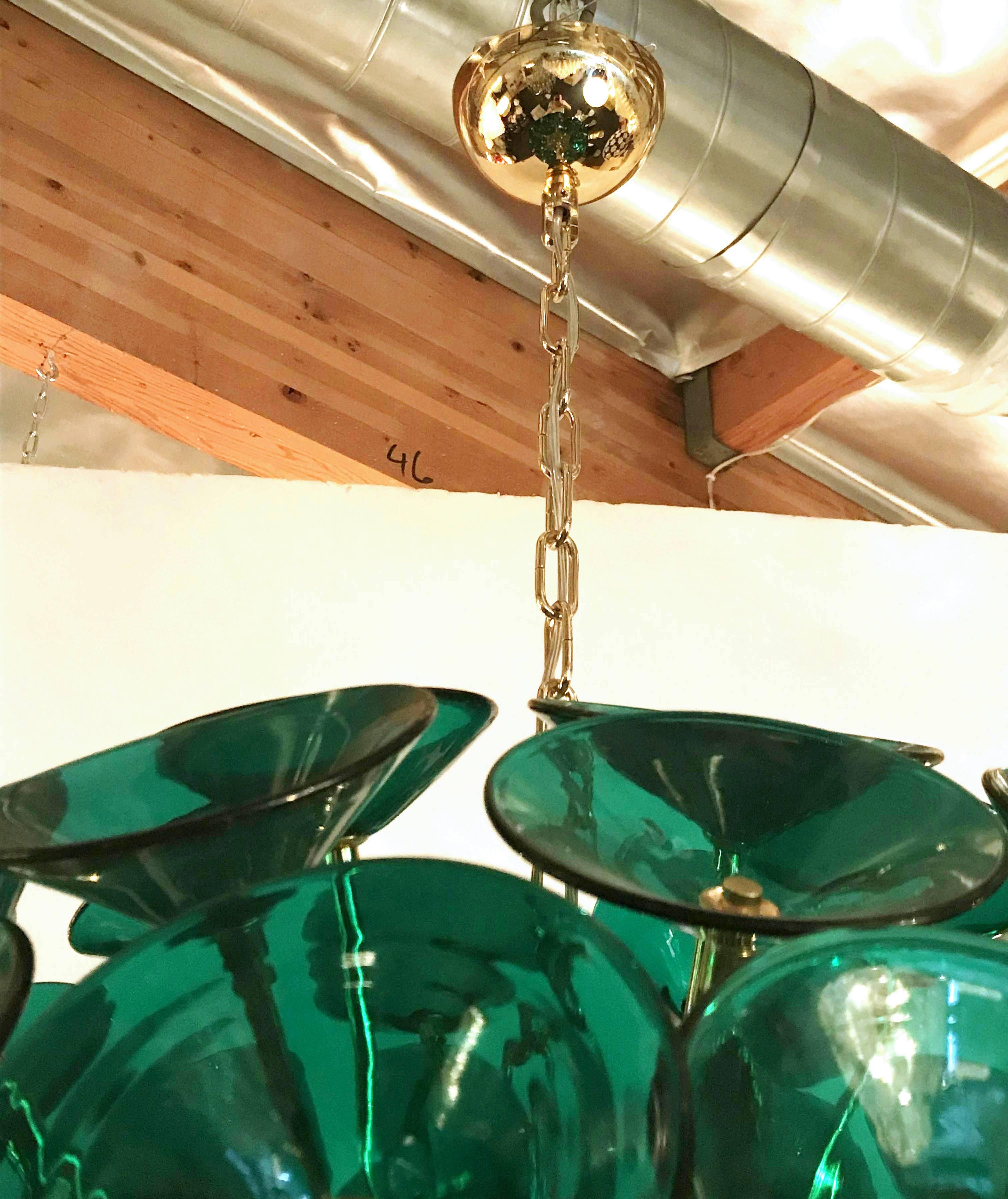 Italian Green Murano Trumpets Sputnik 1