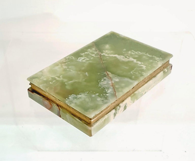 Italian Jade Green Onyx Marble Box, 1950's at 1stDibs  green marble  jewelry box, green onyx box, green onyx jewelry box