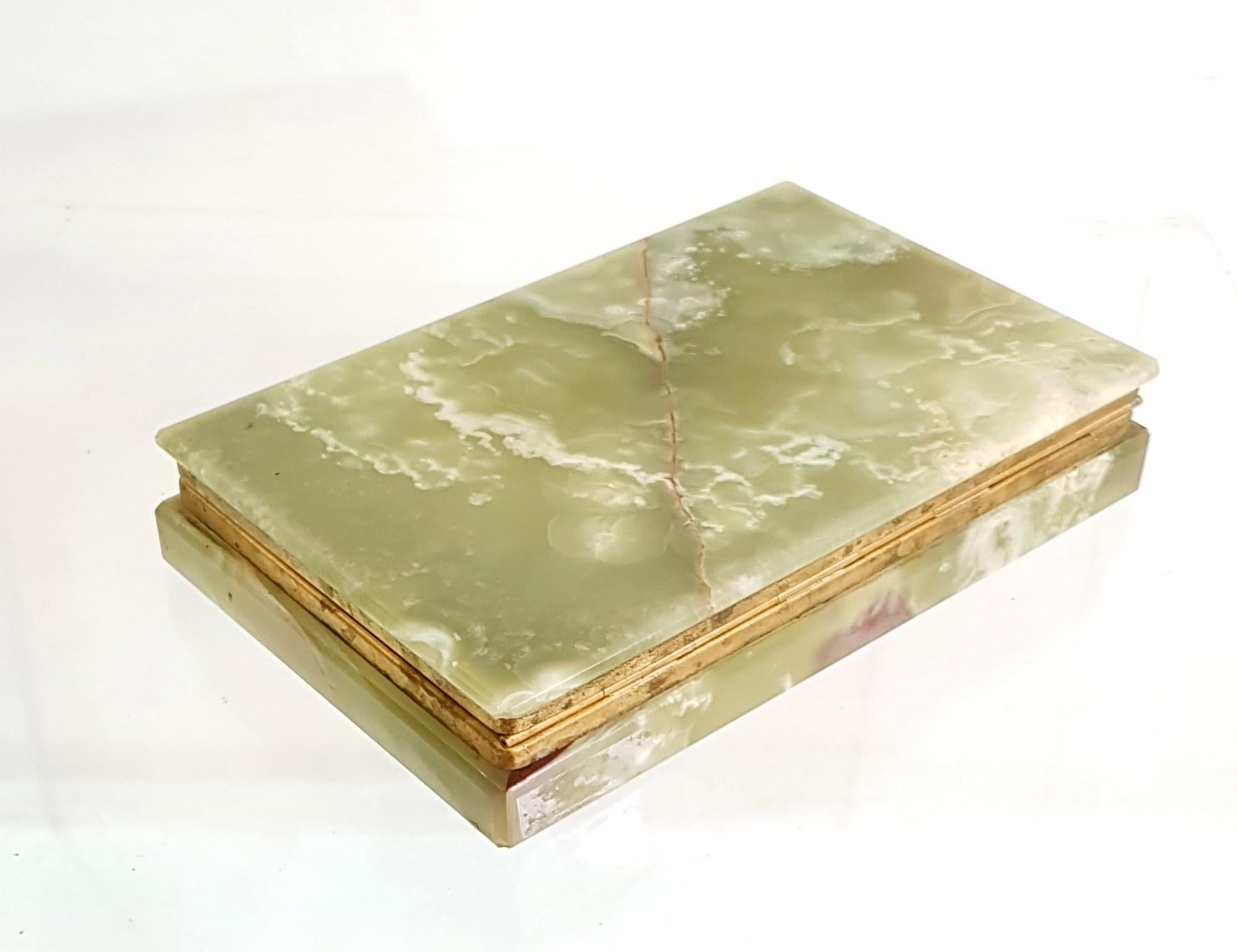 Mid-Century Modern Italian Green Onyx Marble Box