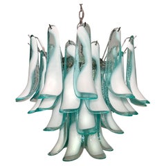 Italian Green Petal Chandelier, Murano