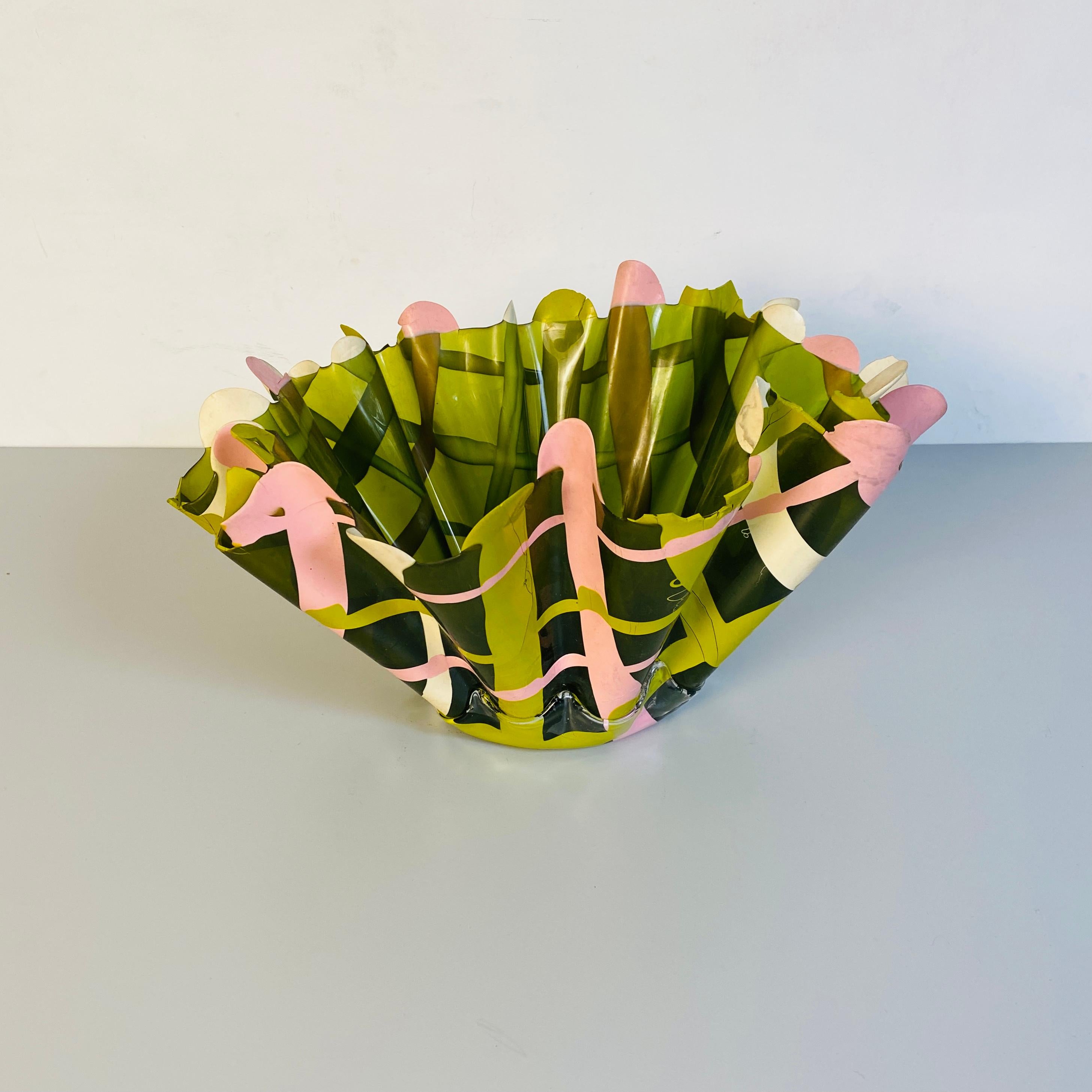 Modern Italian Green Resin Vase Mod. Tartatn by Paola Navone for Corsi Design, 2019