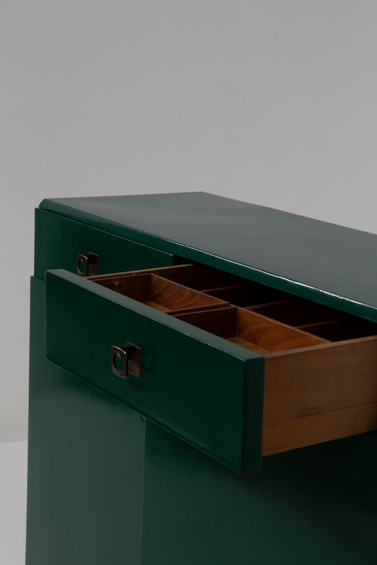Italian green sideboard by Pierluigi Colli For Sale 4