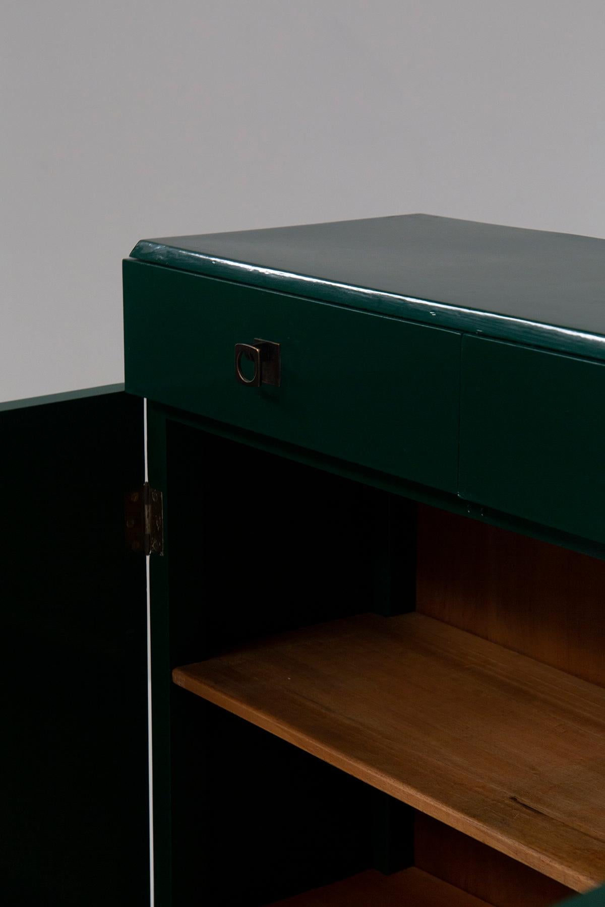 Mid-Century Modern Italian green sideboard by Pierluigi Colli For Sale