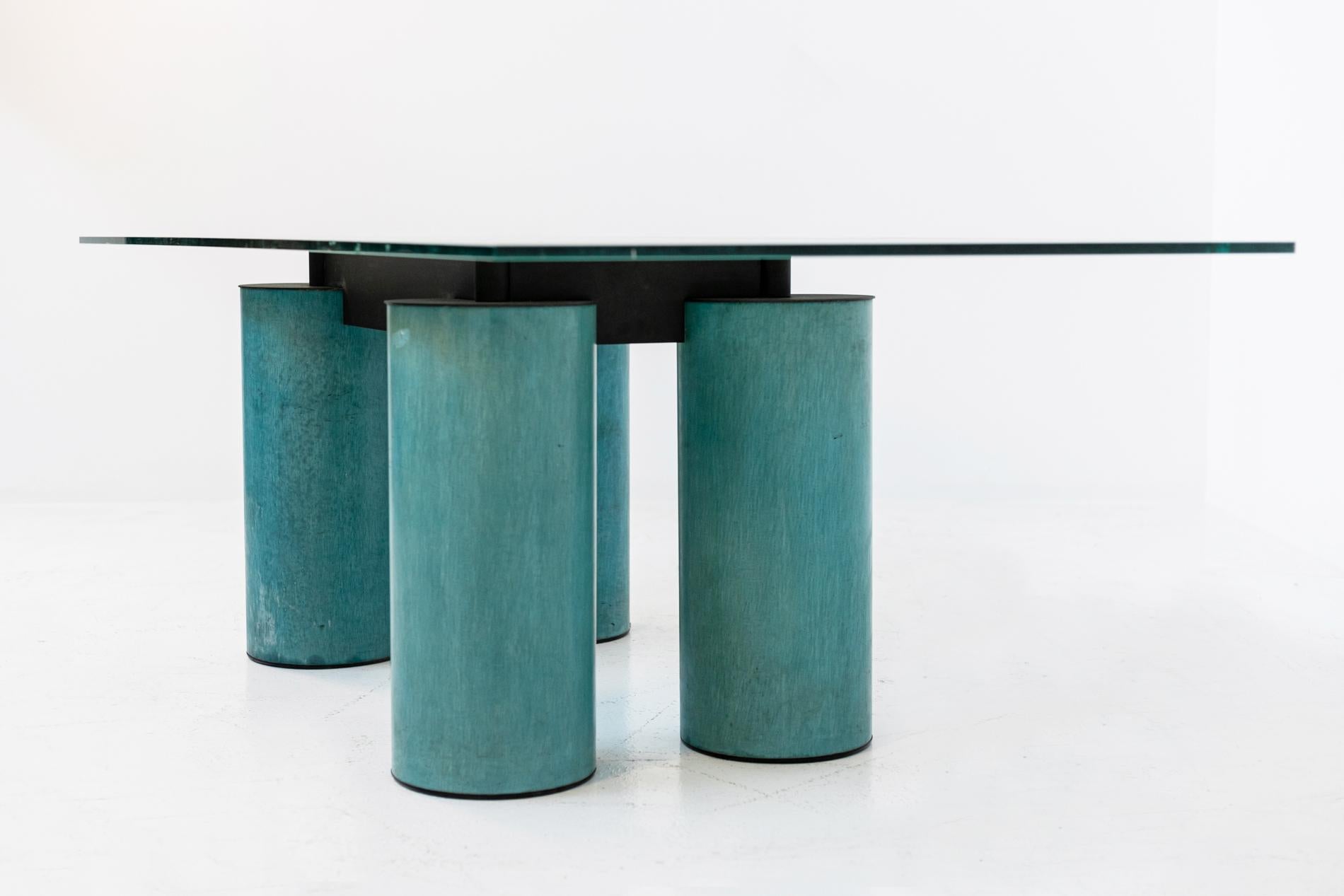 Italian Green Table by Lella and Massimo Vignelli Mod. Serenissimo for Acerbis 2