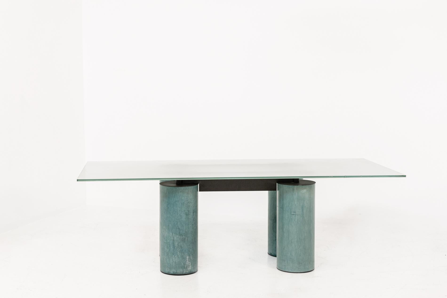Italian Green Table by Lella and Massimo Vignelli Mod. Serenissimo for Acerbis 5