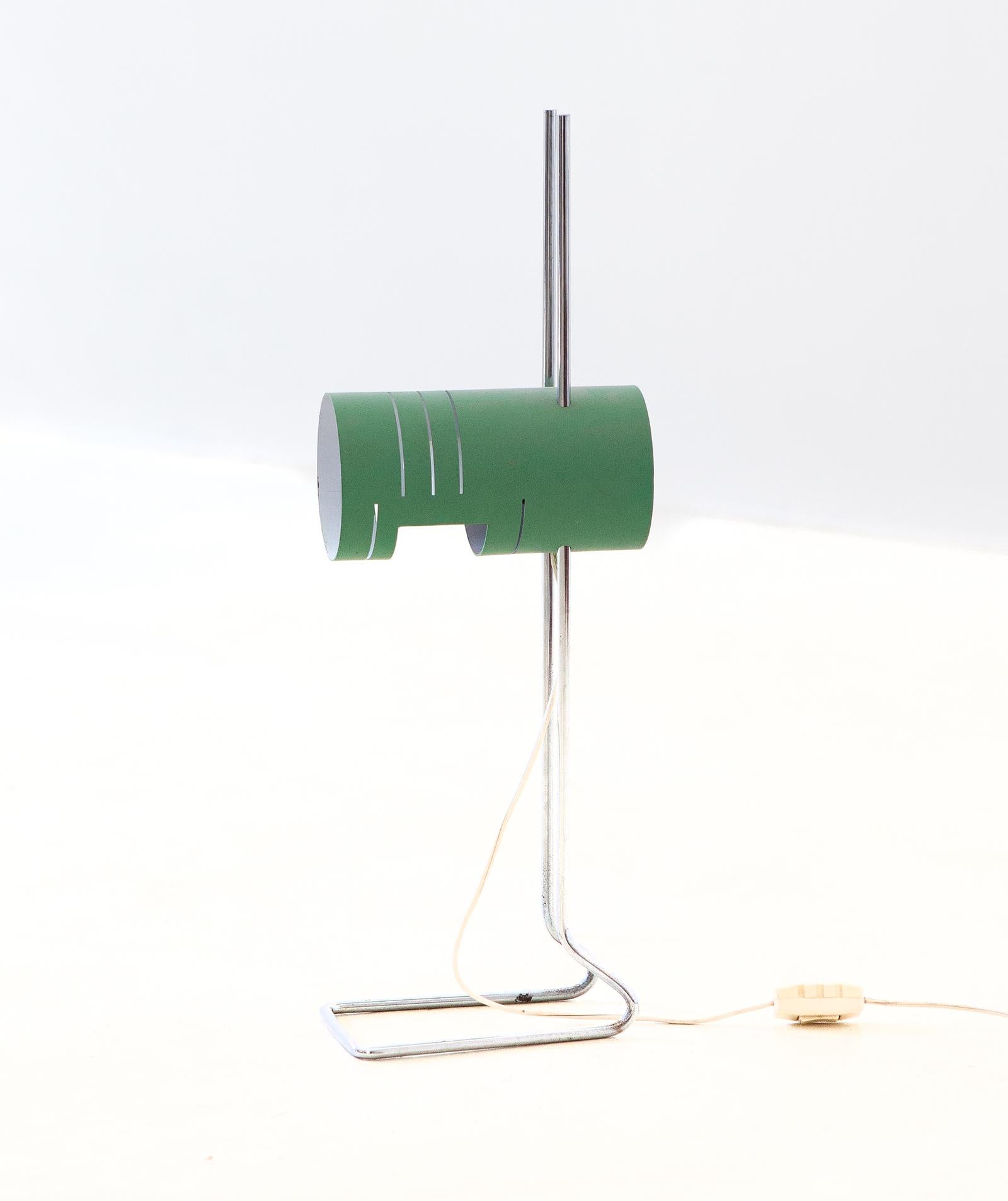 Metal Italian Green Table Lamp, 1970s