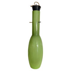 Lampe à suspension italienne en verre épais vert des années 1960