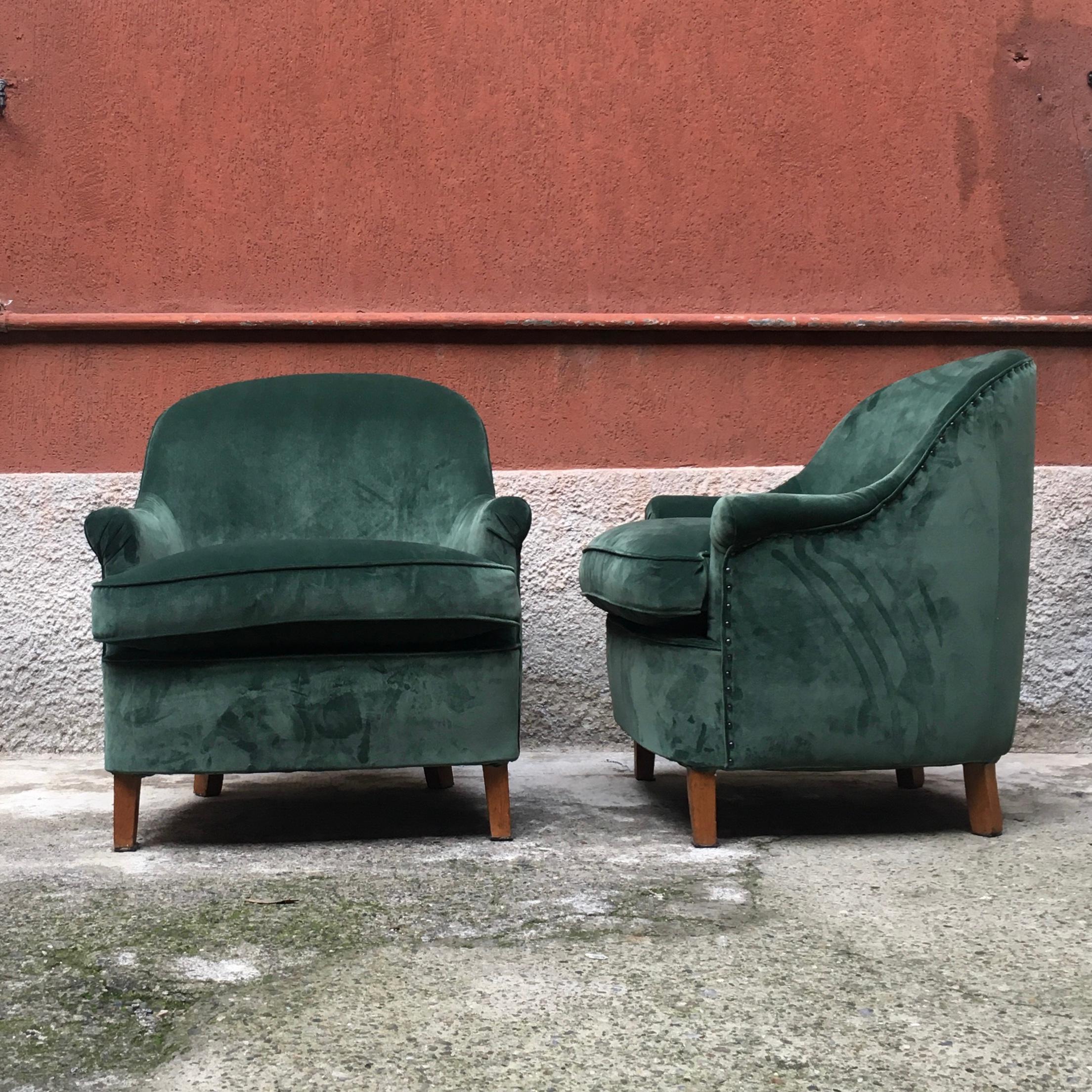 green velvet armchairs
