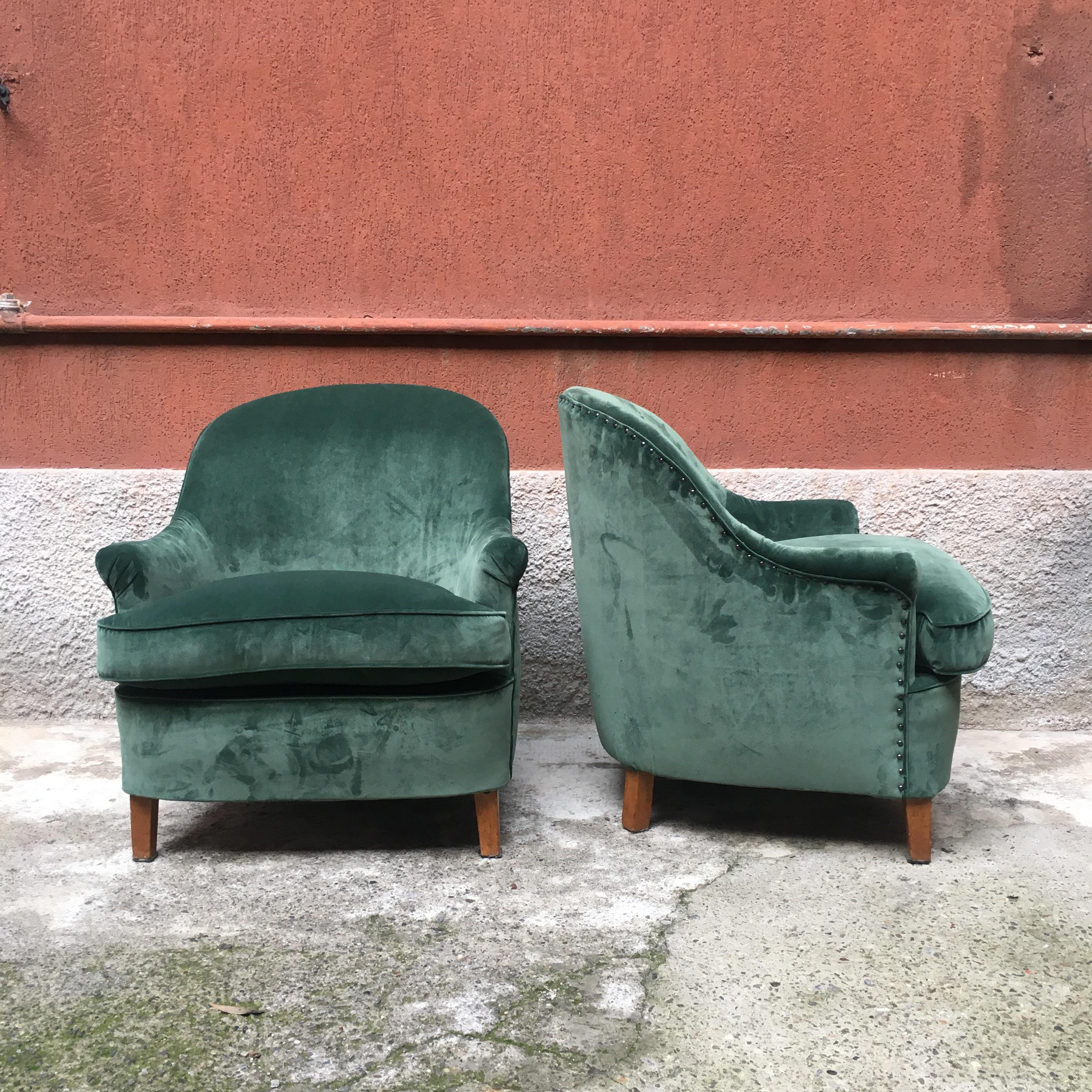 velvet armchair green