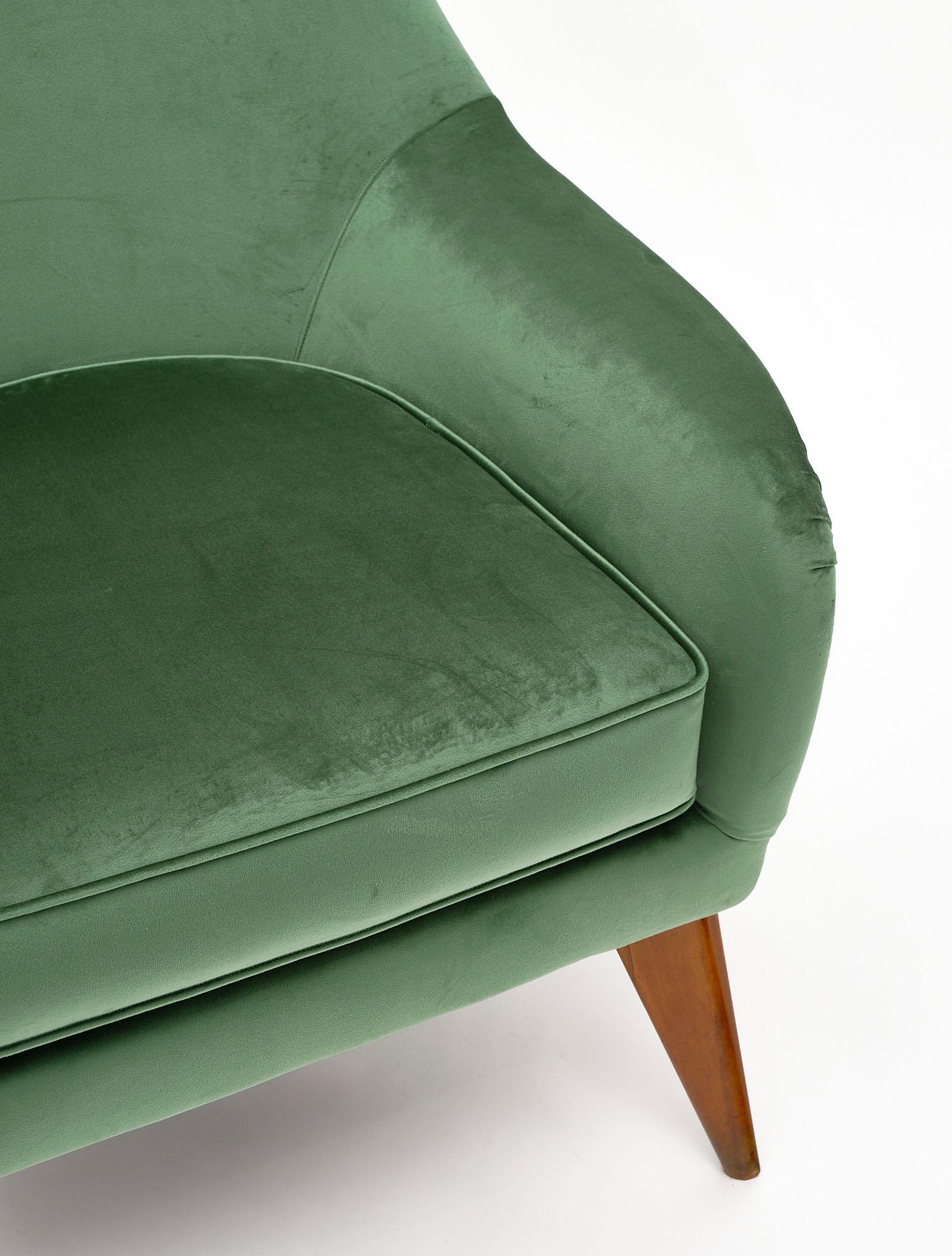 Italian Green Velvet Armchairs 2