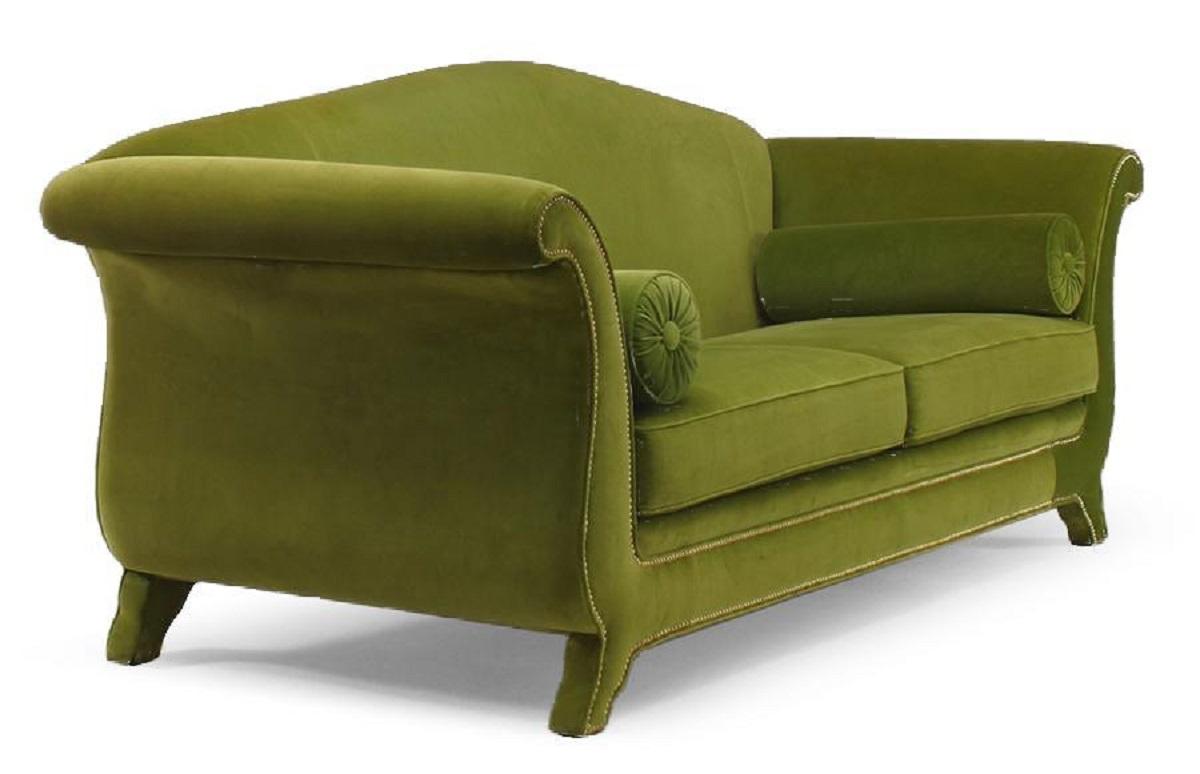 Italiano Divano in velluto verde italiano in vendita