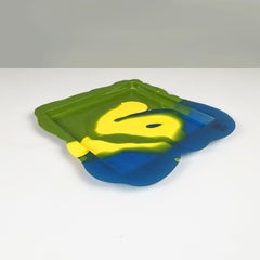 Italian Green Yellow Blue Resin Try-Tray by Gaetano Pesce for Fish Design, 2000s
