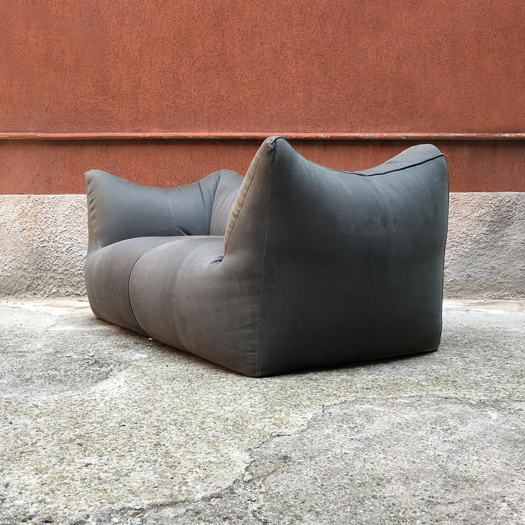 Space Age Italian Grey Fabric Le Bambole Sofa Designed by Mario Bellini for B&B, 1972