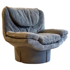 Vintage Italian Grey Ill Poltrone Lounge Chair