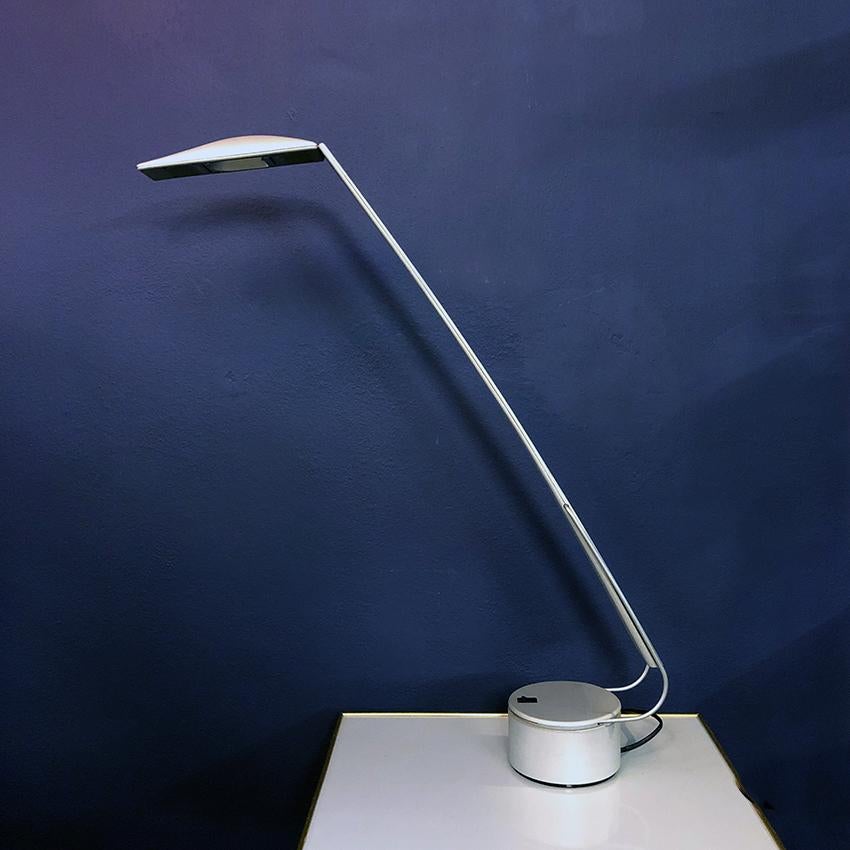Italian Grey Plastic and Metal Adjustable Table Lamp, Produced by Paf, 1980s For Sale 3