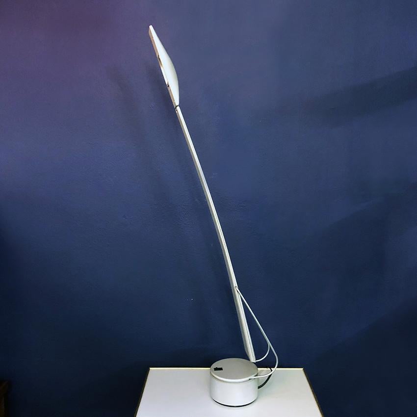 Late 20th Century Italian Grey Plastic and Metal Adjustable Table Lamp, Produced by Paf, 1980s For Sale