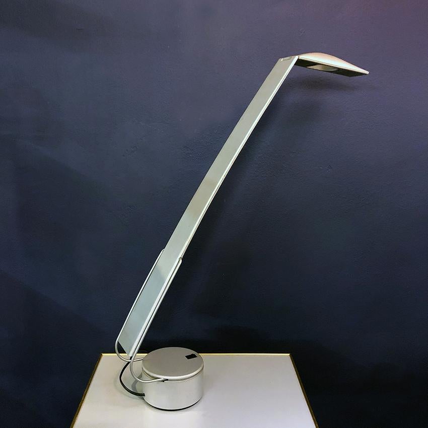 Italian Grey Plastic and Metal Adjustable Table Lamp, Produced by Paf, 1980s For Sale 2