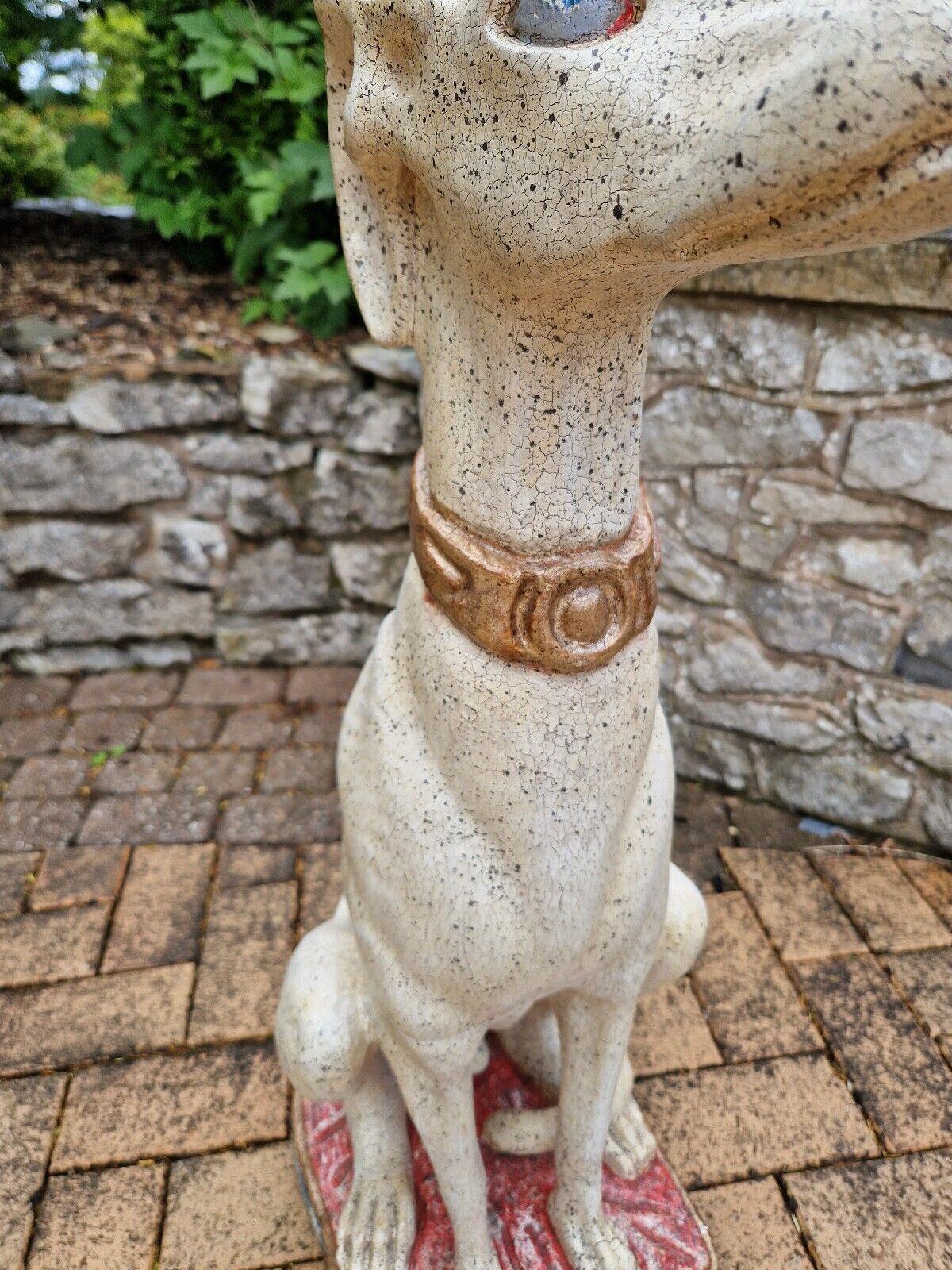 Wood Life Size Greyhound Dog Sculpture Art Deco