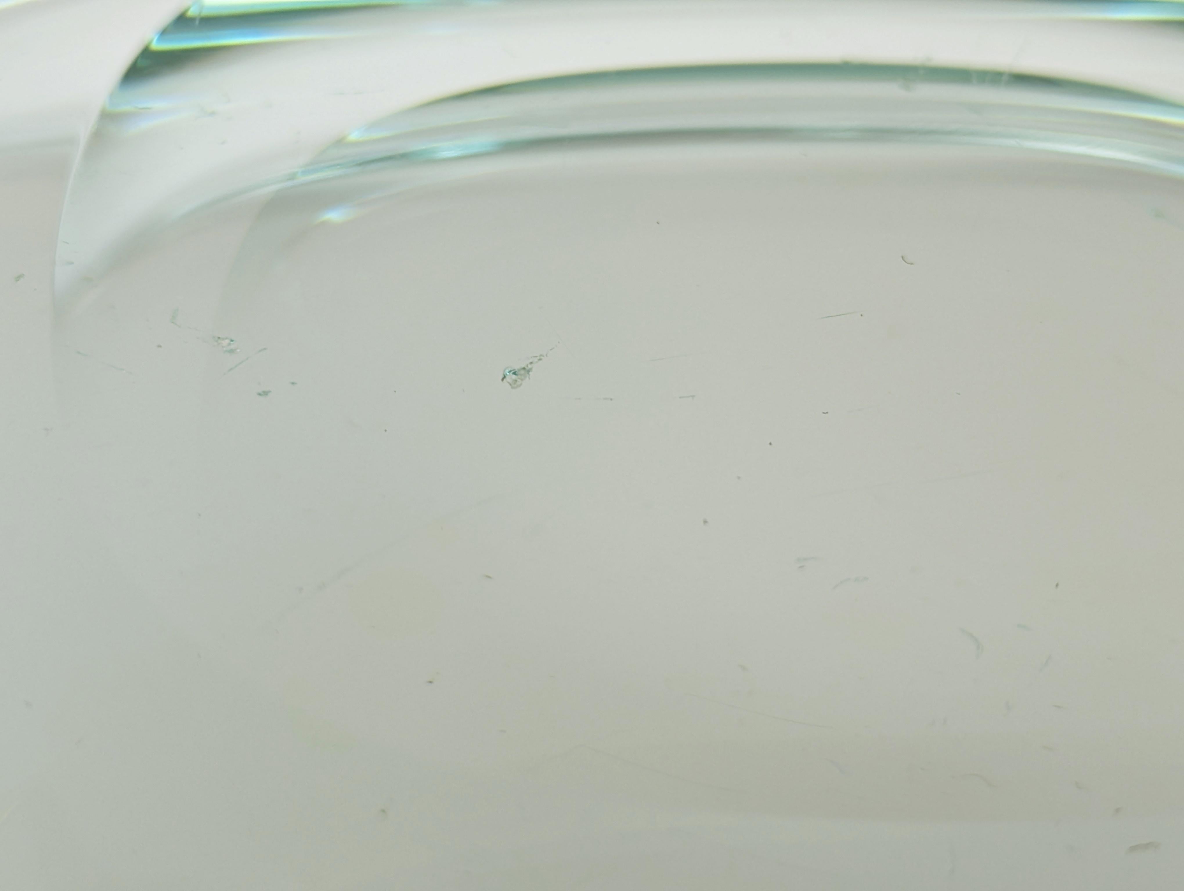 Bol et centre de table italiens en verre meulé et taillé des années 1960 par Fontana Arte en vente 2