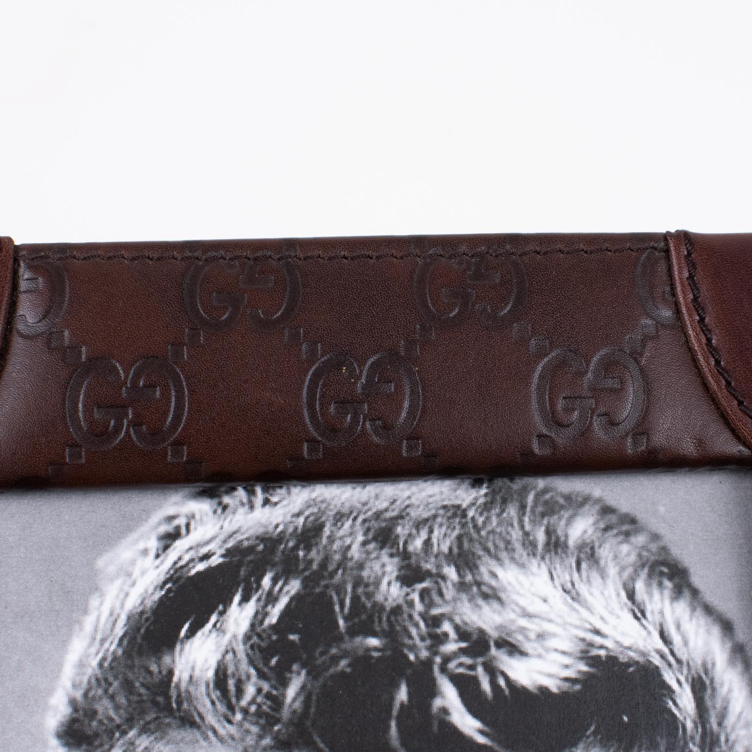 Italian Gucci Hand-Stitched Brown Leather Picture Frame 2