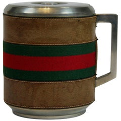 Italian Gucci Leather Ice Bucket, 1970s