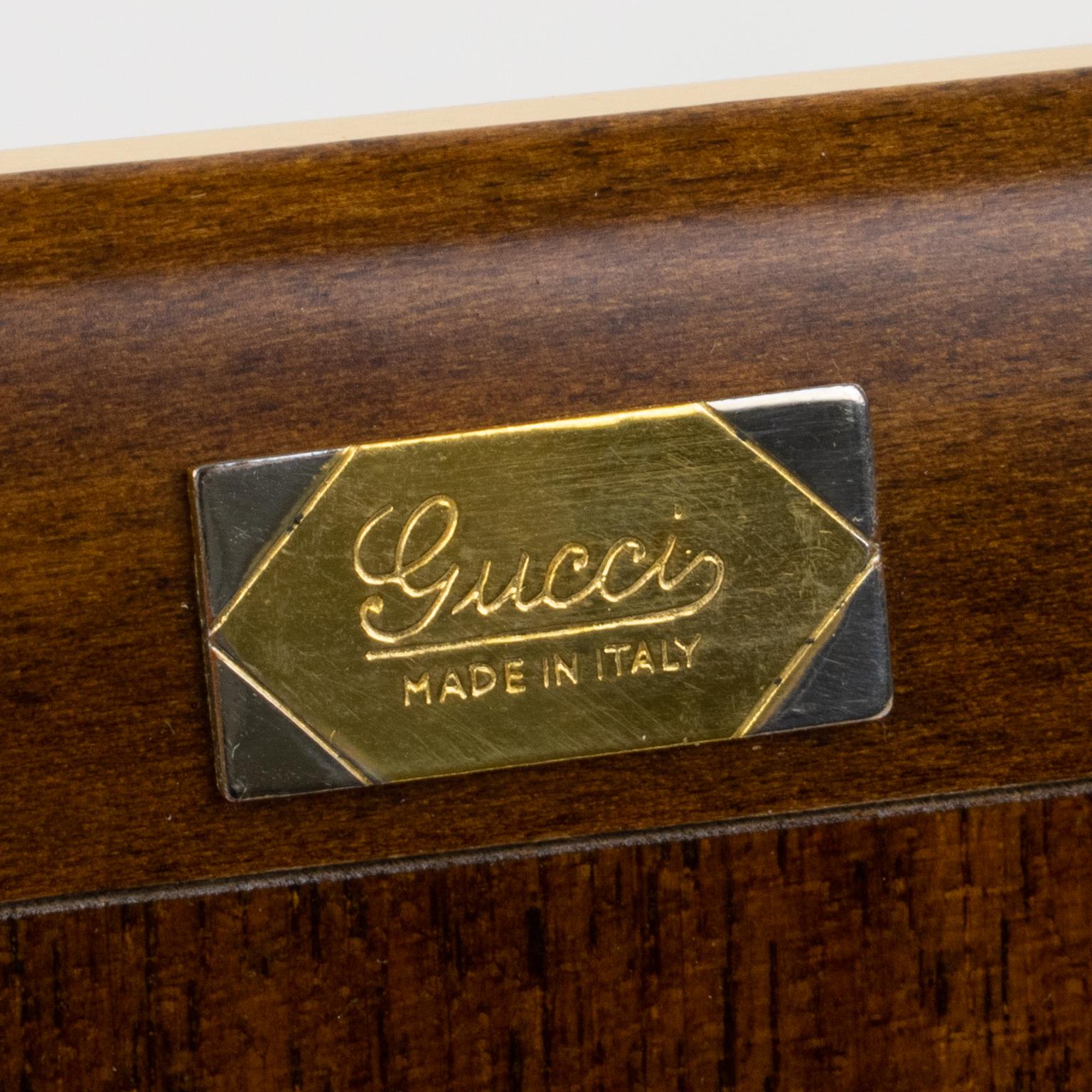 Italian Gucci Lizard Skin Leather and Brass Picture Frame in Original Box 2