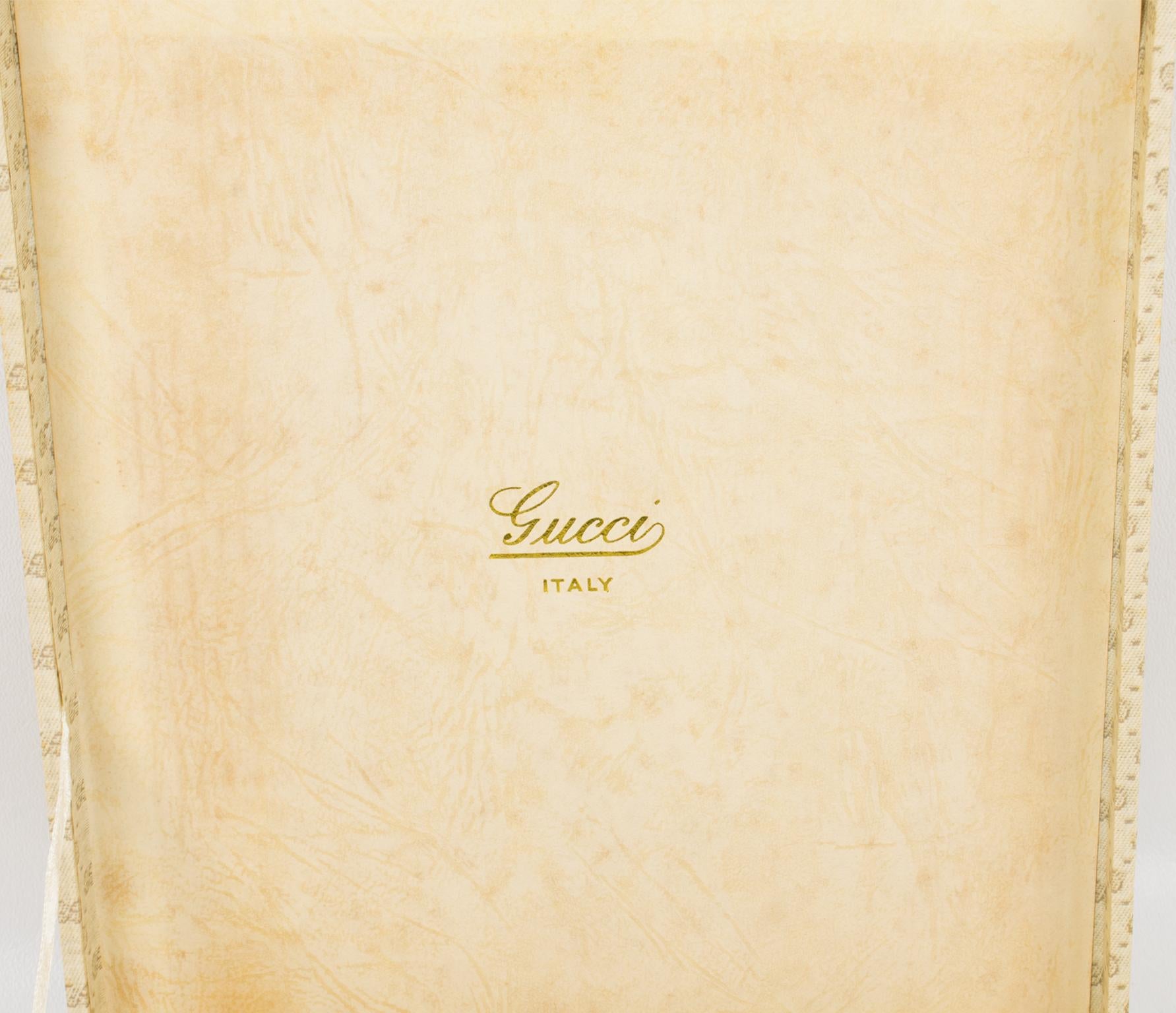 Italian Gucci Lizard Skin Leather and Brass Picture Frame in Original Box 3