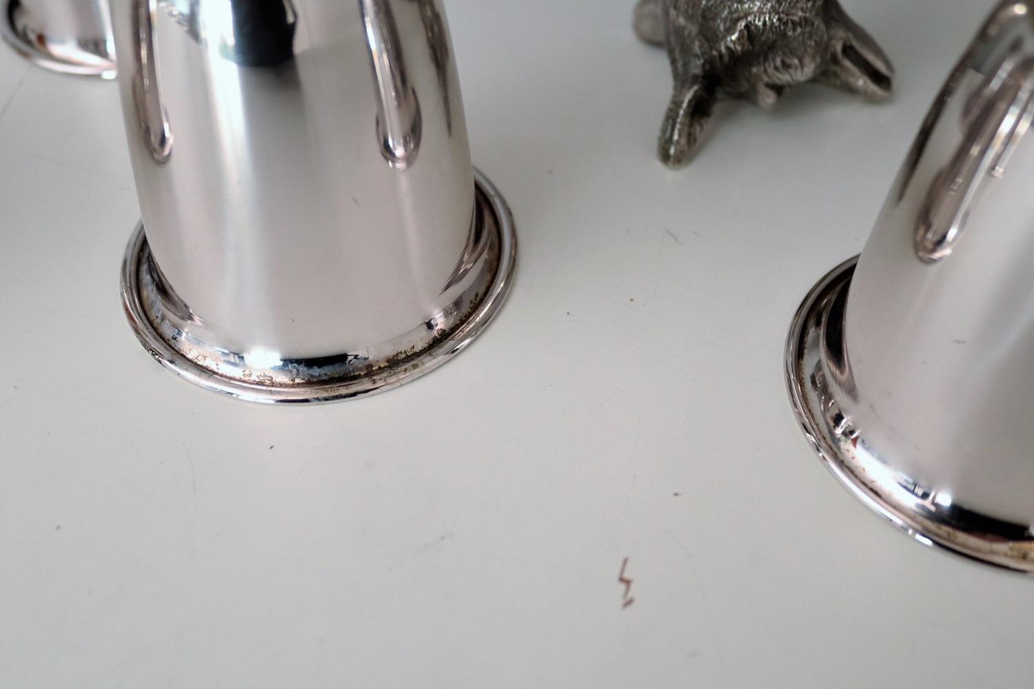 Italian Gucci Silver Plated Drinking Cups in Different Animal Shapes Signed 7