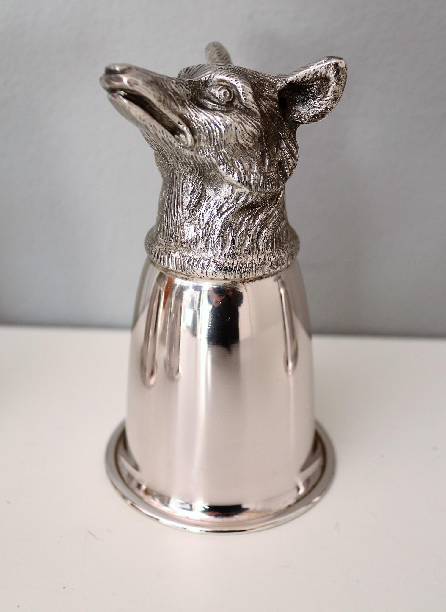 Italian Gucci Silver Plated Drinking Cups in Different Animal Shapes Signed In Good Condition In Morazzone, Varese