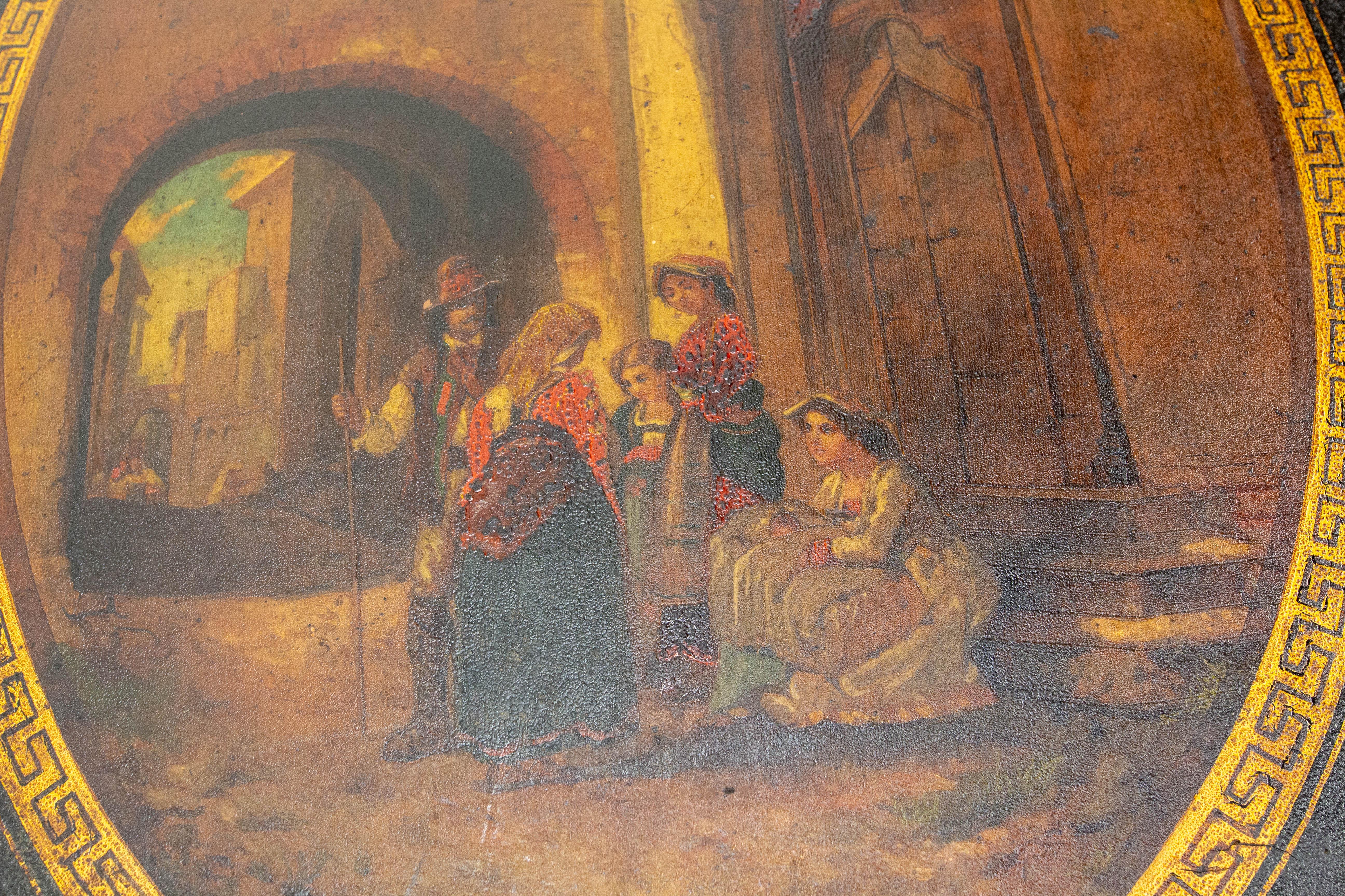 Francese Tavolino pieghevole Gueridon italiano o tavolo con piedistallo Napoleone III fine XIX sec. in vendita